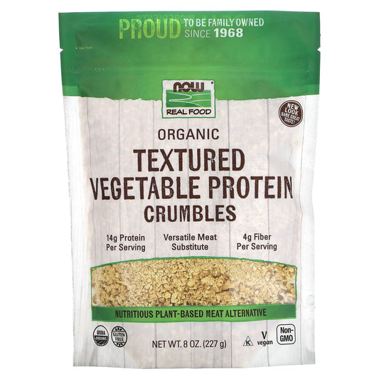 NOW Foods, Organic Textured Vegetable Protein Crumbles, 8 oz (227 g) - Image 1