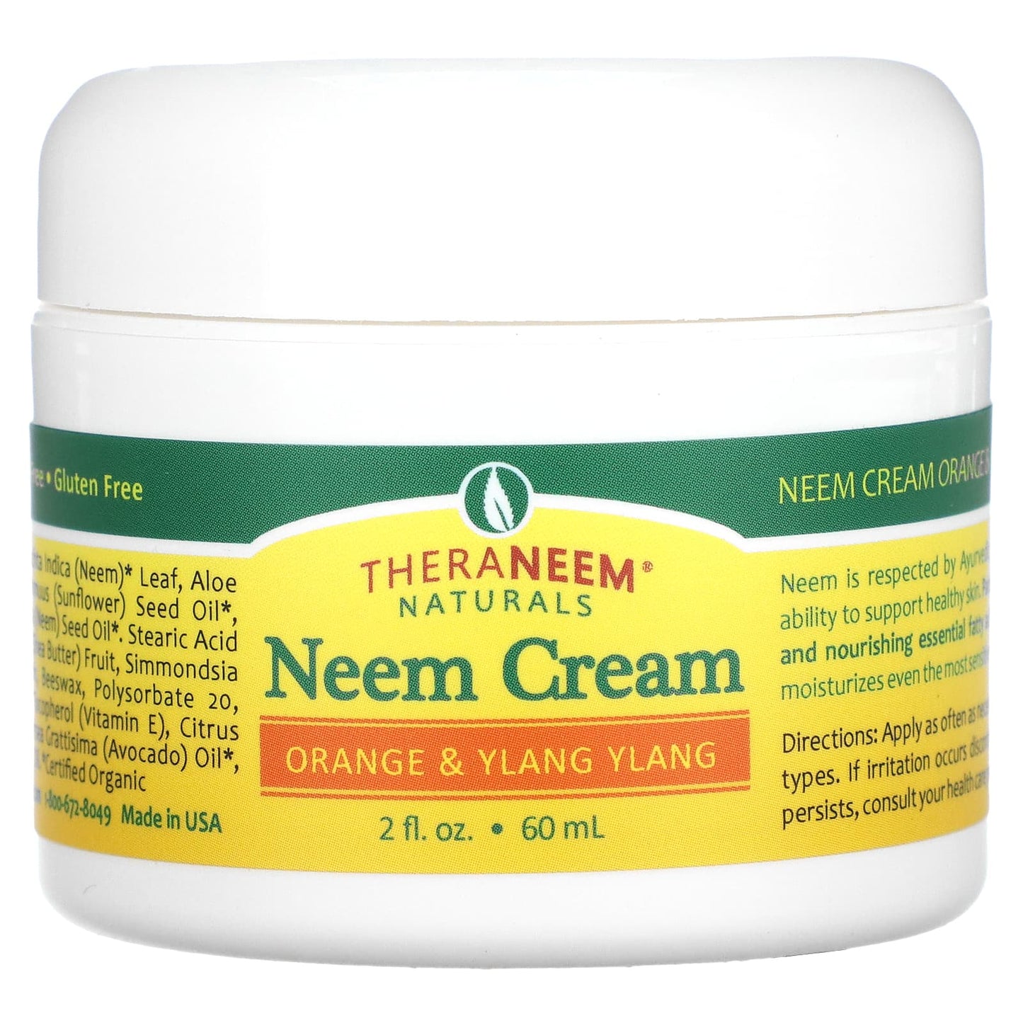 Organix South, TheraNeem Naturals, Neem Cream, Orange & Ylang Ylang, 2 fl oz (60 ml) - Image 1