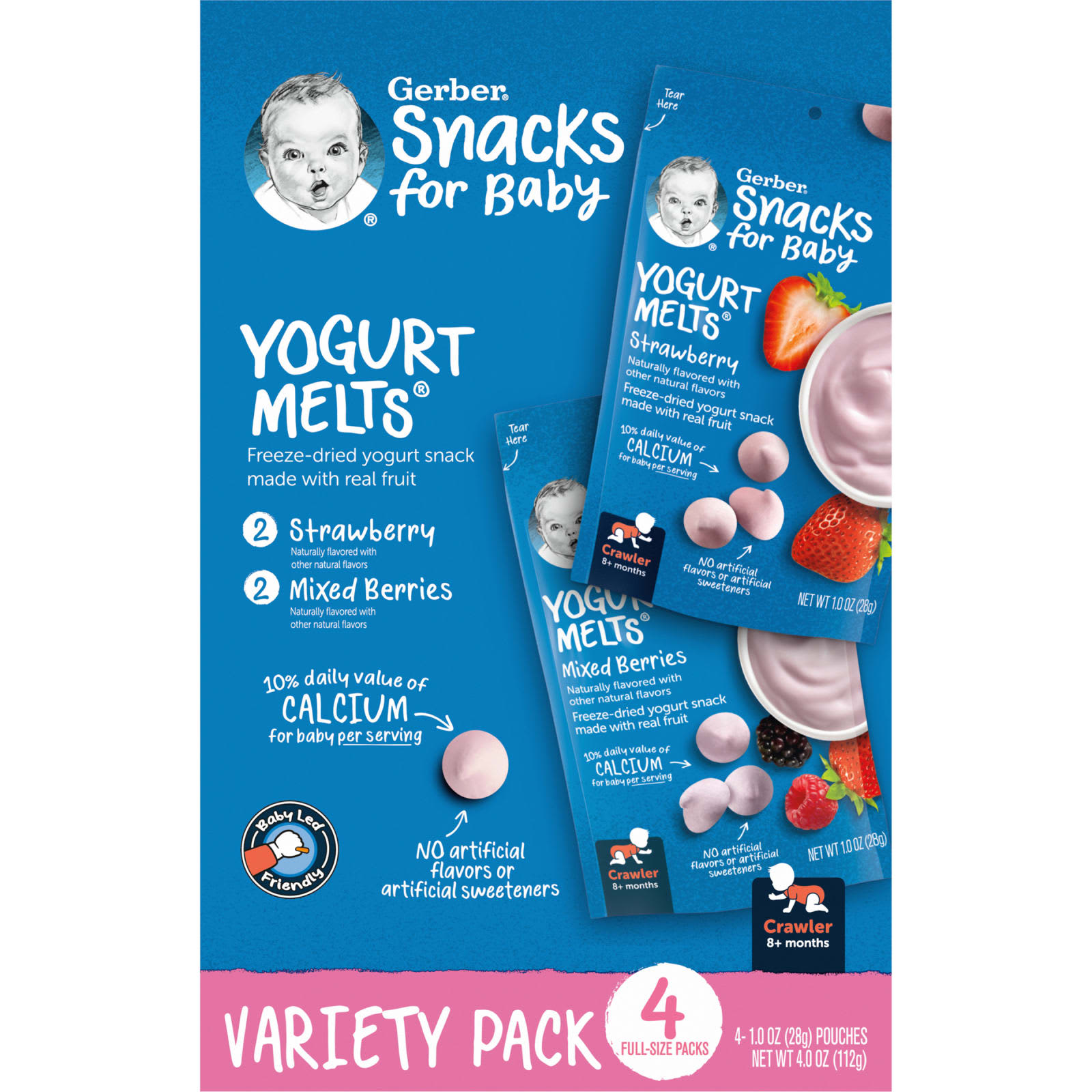 Gerber Baby Yogurt Melts Variety Pack, 4 Count, 8+ Months - Image 1