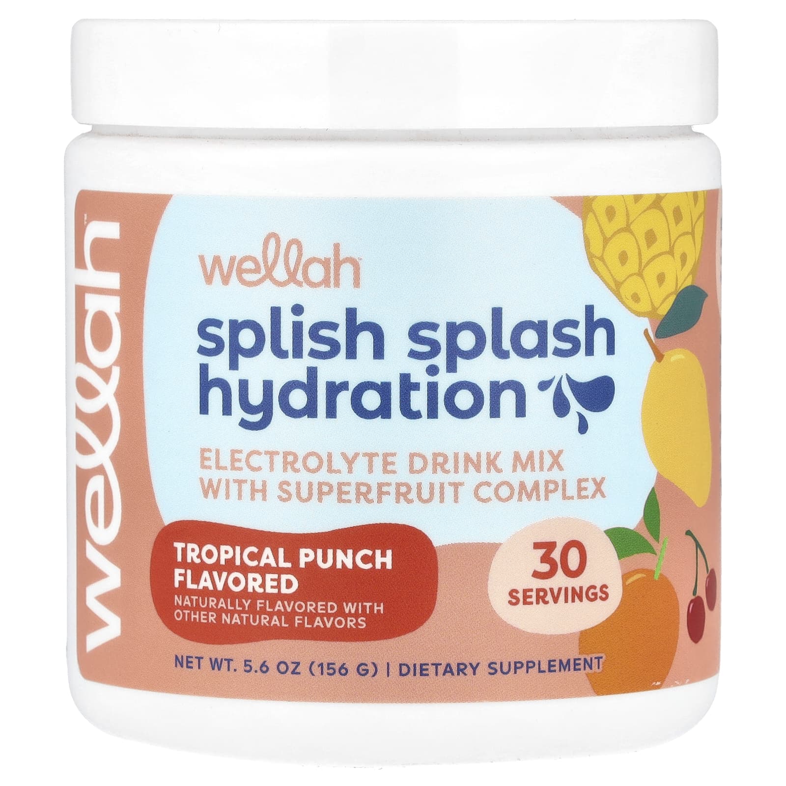 Wellah, Splish Splash Hydration, Tropical Punch, 5.6 oz (156 g) - Image 1