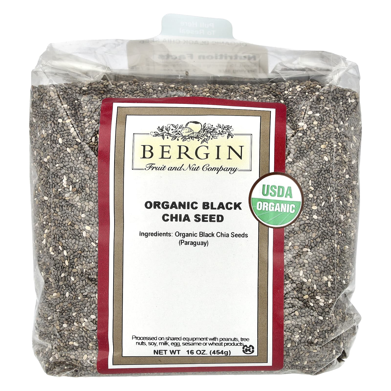 USDA Organic Black Chia Seeds by Bergin Fruit and Nut Company - 16 oz - Image 1