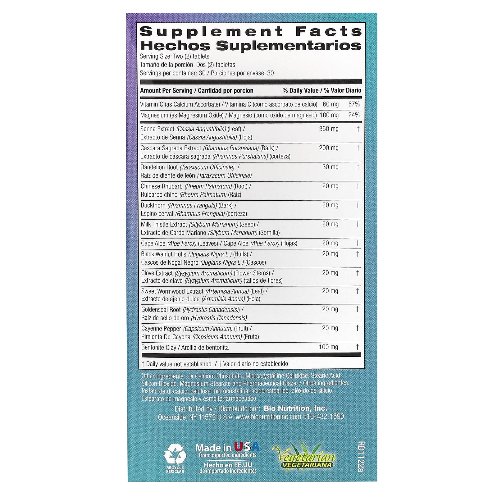 Total Colon Wellness Detox & Energy Support 60 Tablets - Bio Nutrition - Image 2