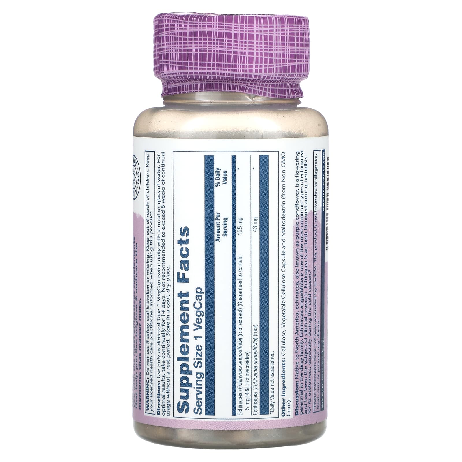 Solaray, Vital Extracts, Echinacea Angustifolia, 60 VegCaps