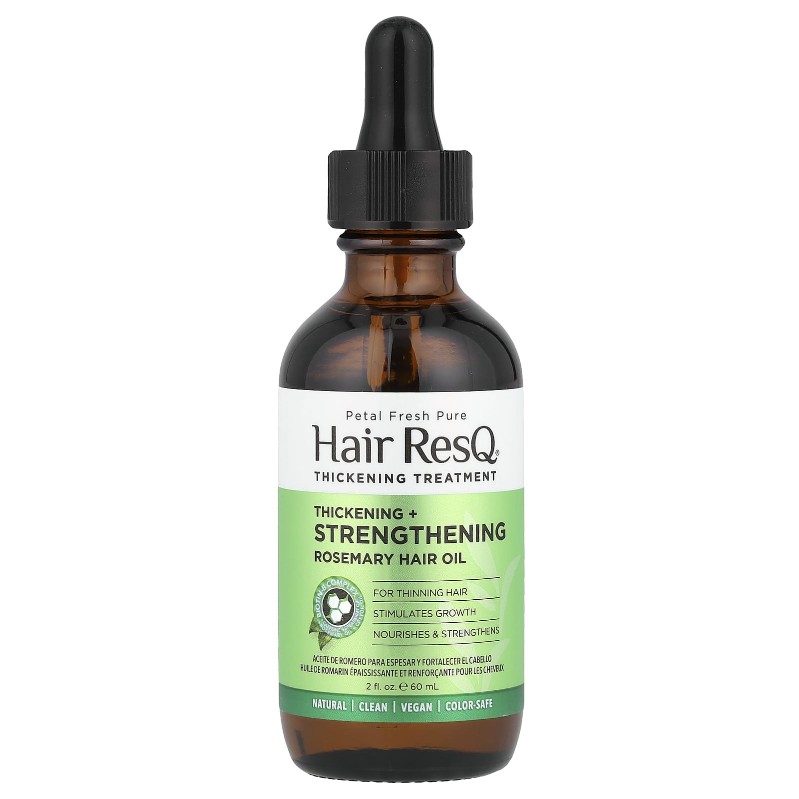 Petal Fresh, Hair ResQ®, Rosemary Hair Oil, Thickening + Strengthening, 2 fl oz (60 ml) - Image 1