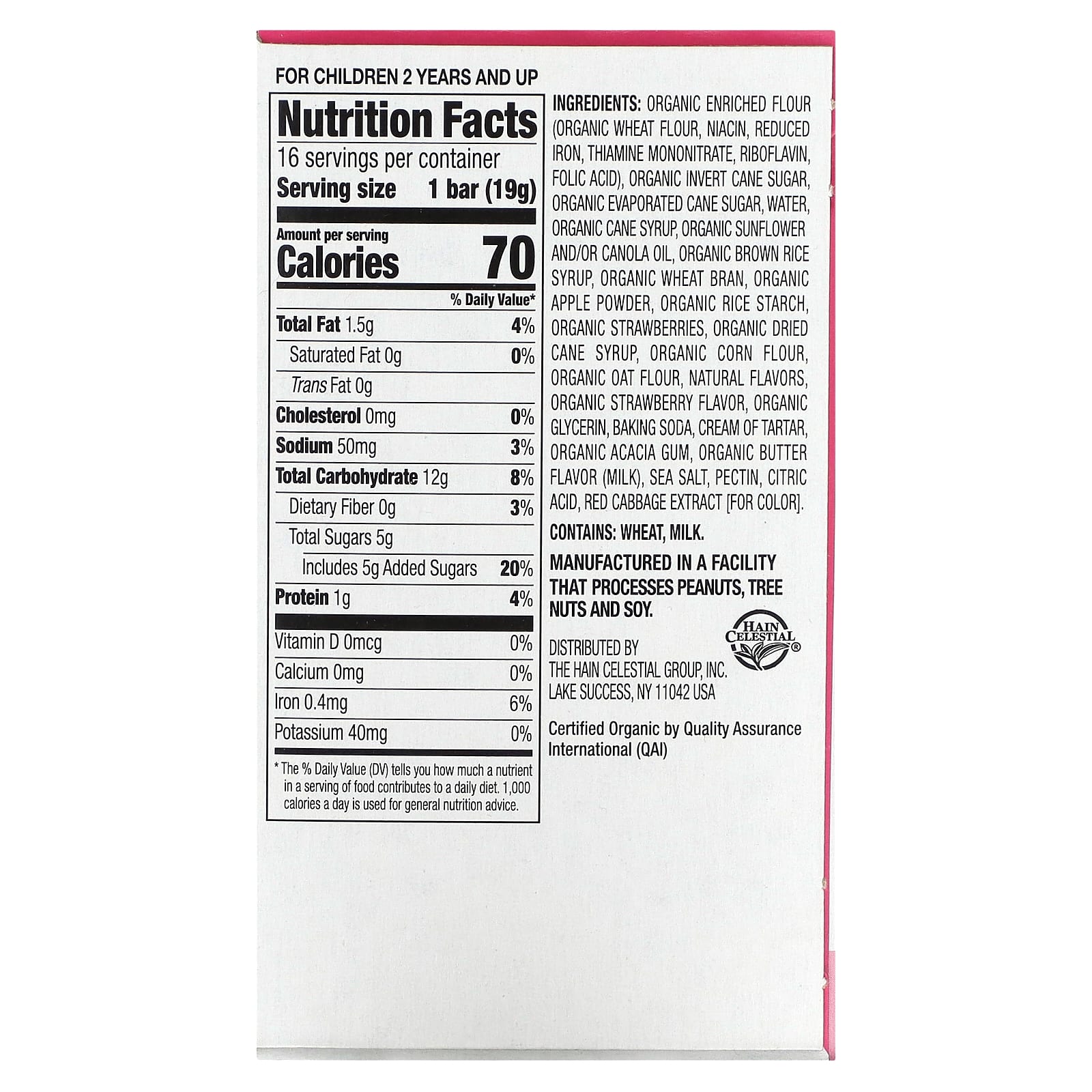 Organic Strawberry Snack Bars for Kids - Earth's Best - Image 2