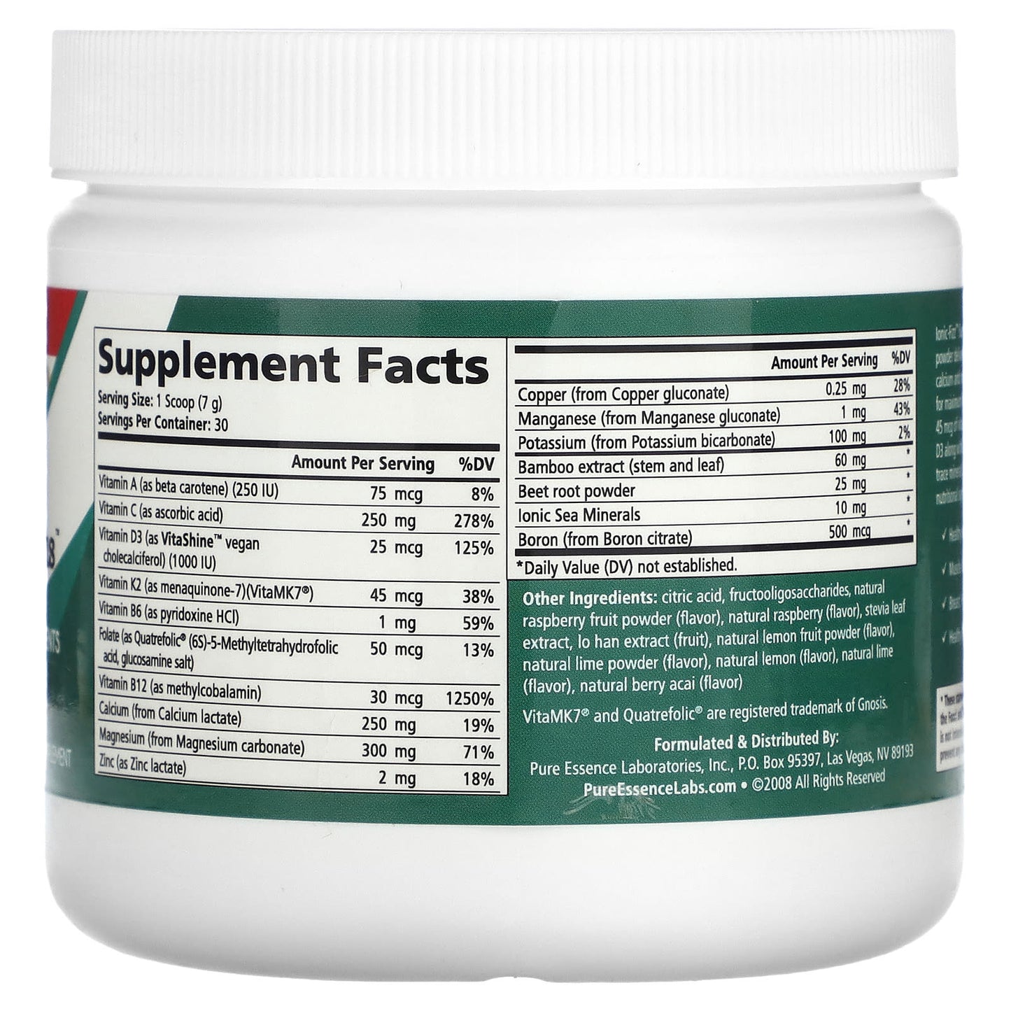 Pure Essence, Ionic-Fizz, Super D-K Calcium Plus, Raspberry-Lemonade, 7.41 oz (210 g) - Image 2