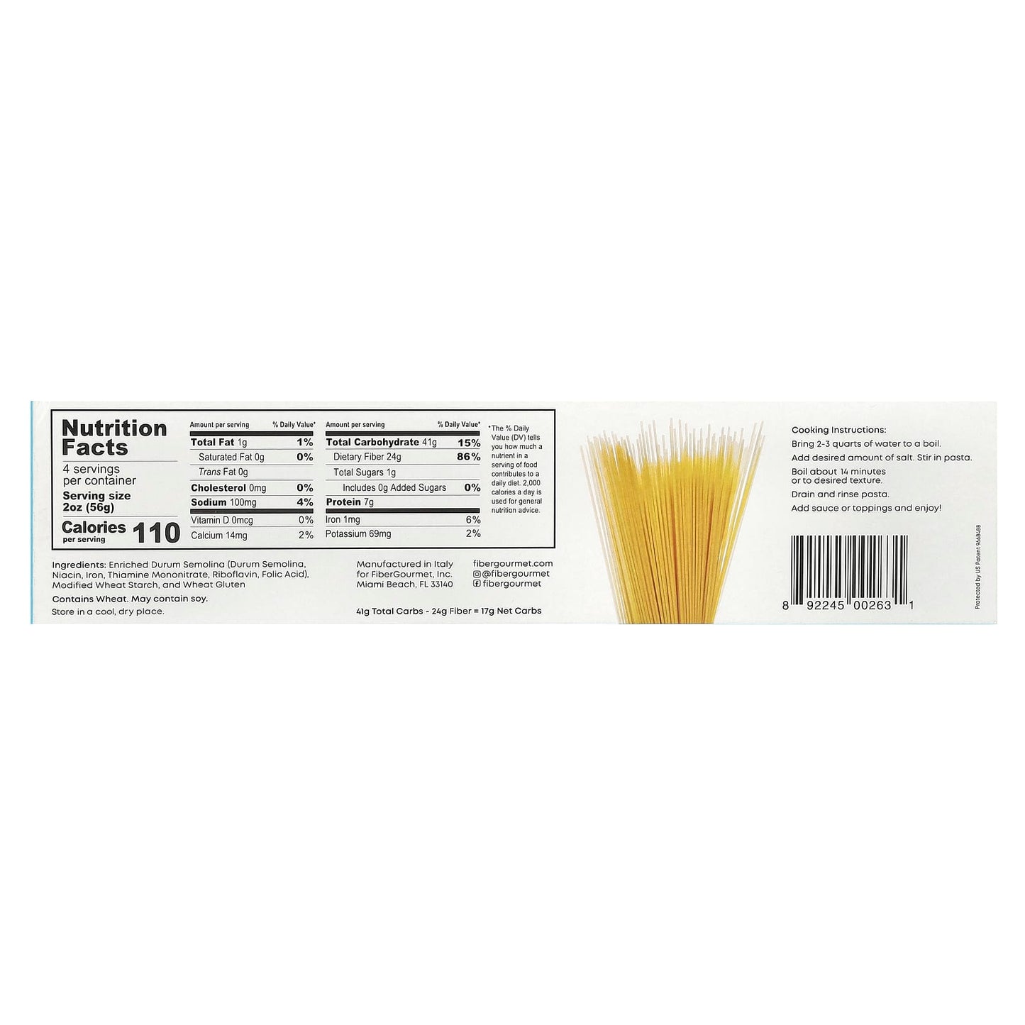 Low-Calorie High-Fiber Spaghetti by Fiber Gourmet, 8 oz (227g) - Image 2