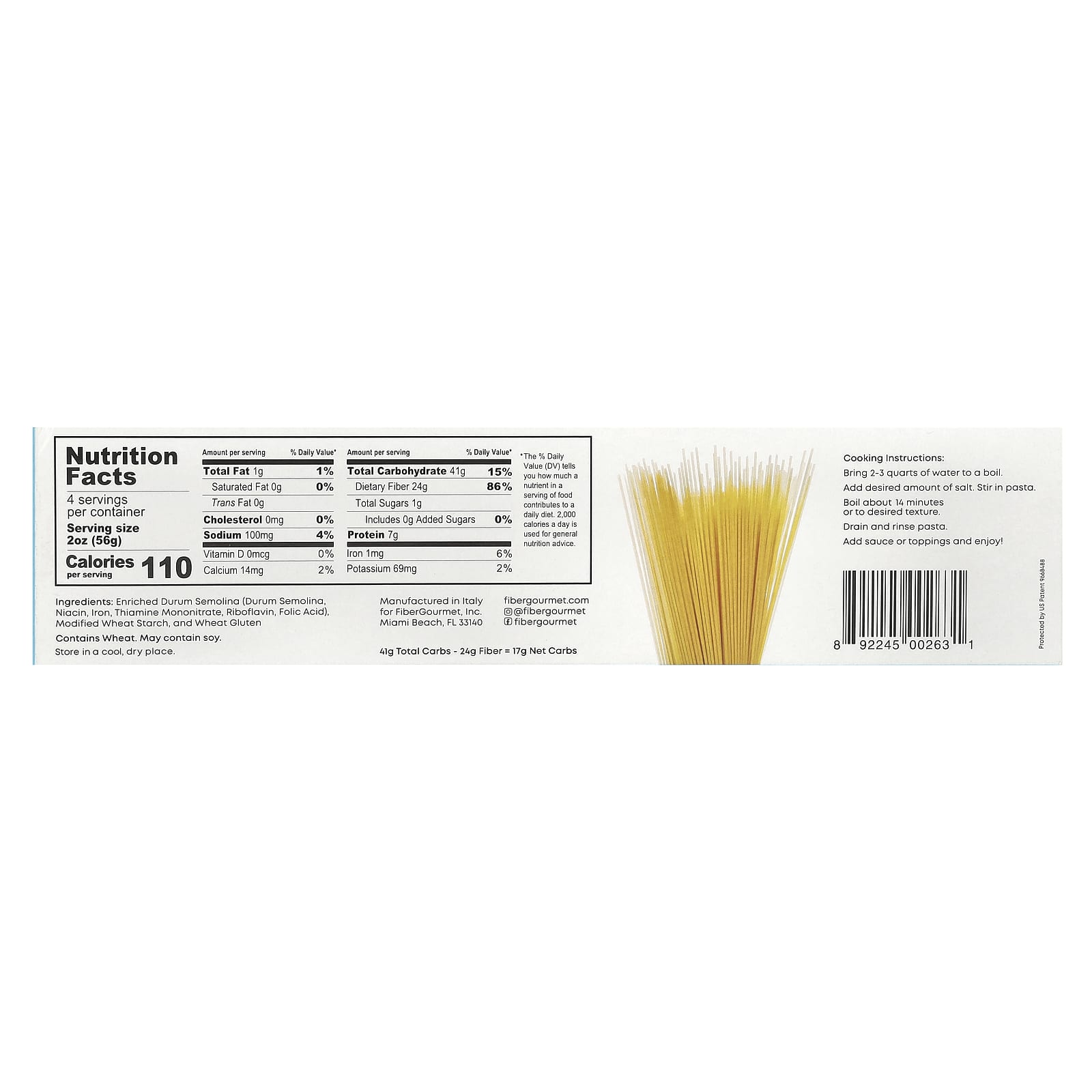 Low-Calorie High-Fiber Spaghetti by Fiber Gourmet, 8 oz (227g) - Image 2