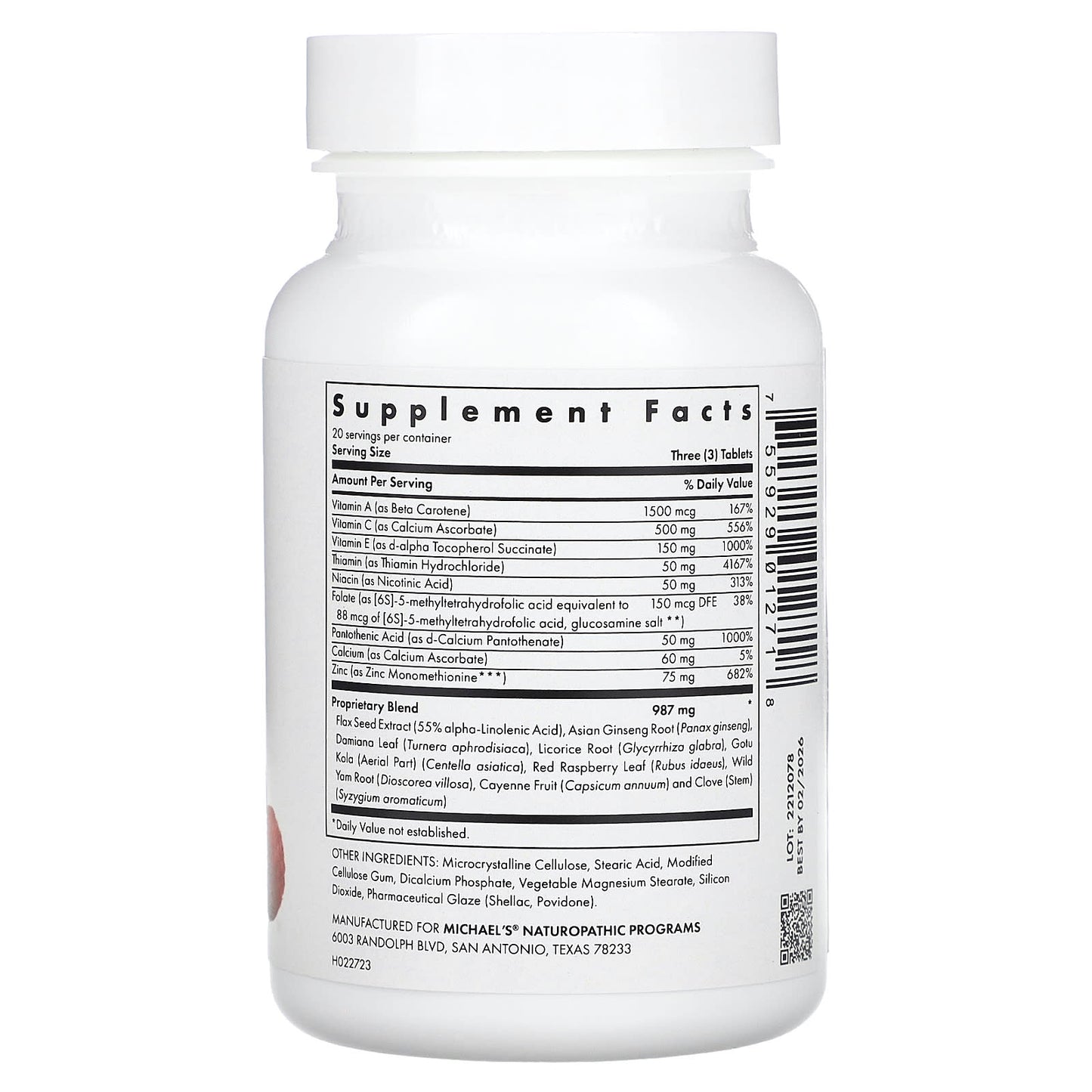 Michael's Health, Female Reproductive Factors, 60 Vegetarian Tablets - Image 2