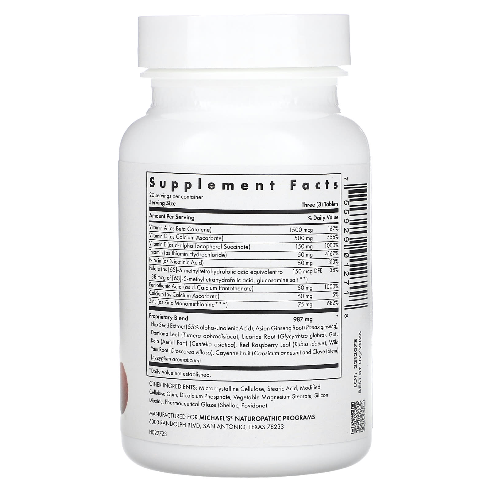 Michael's Health, Female Reproductive Factors, 60 Vegetarian Tablets - Image 2