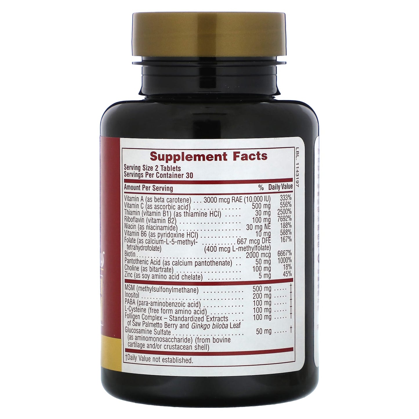 NaturesPlus, Ultra Hair Plus with MSM, For Men and Women, 60 Tablets - Image 2