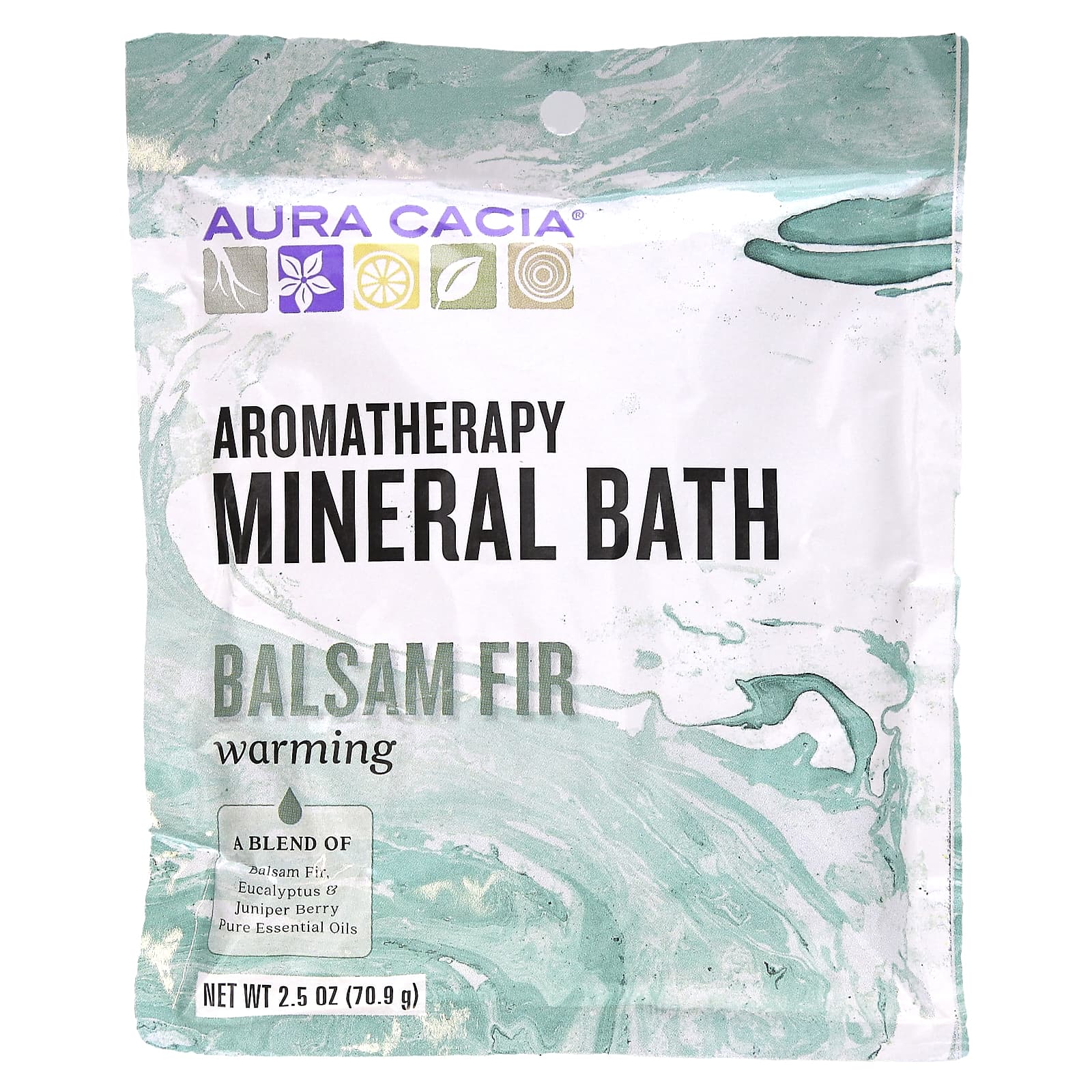 Aura Cacia Warming Balsam Fir Aromatherapy Mineral Bath, 2.5 oz - Image 1