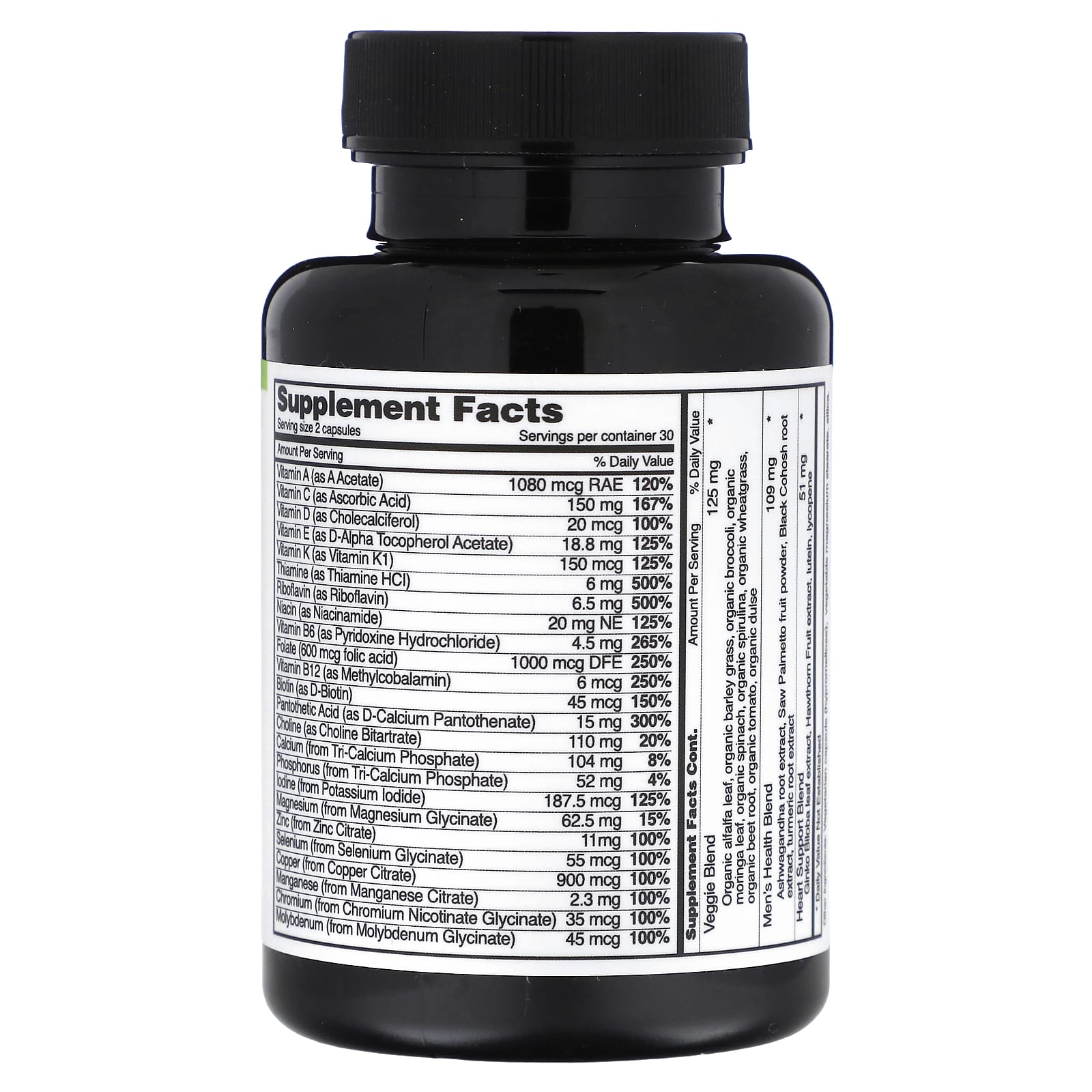 Snap Supplements, Men's Daily Multi Vitamin, 60 Capsules - Image 2