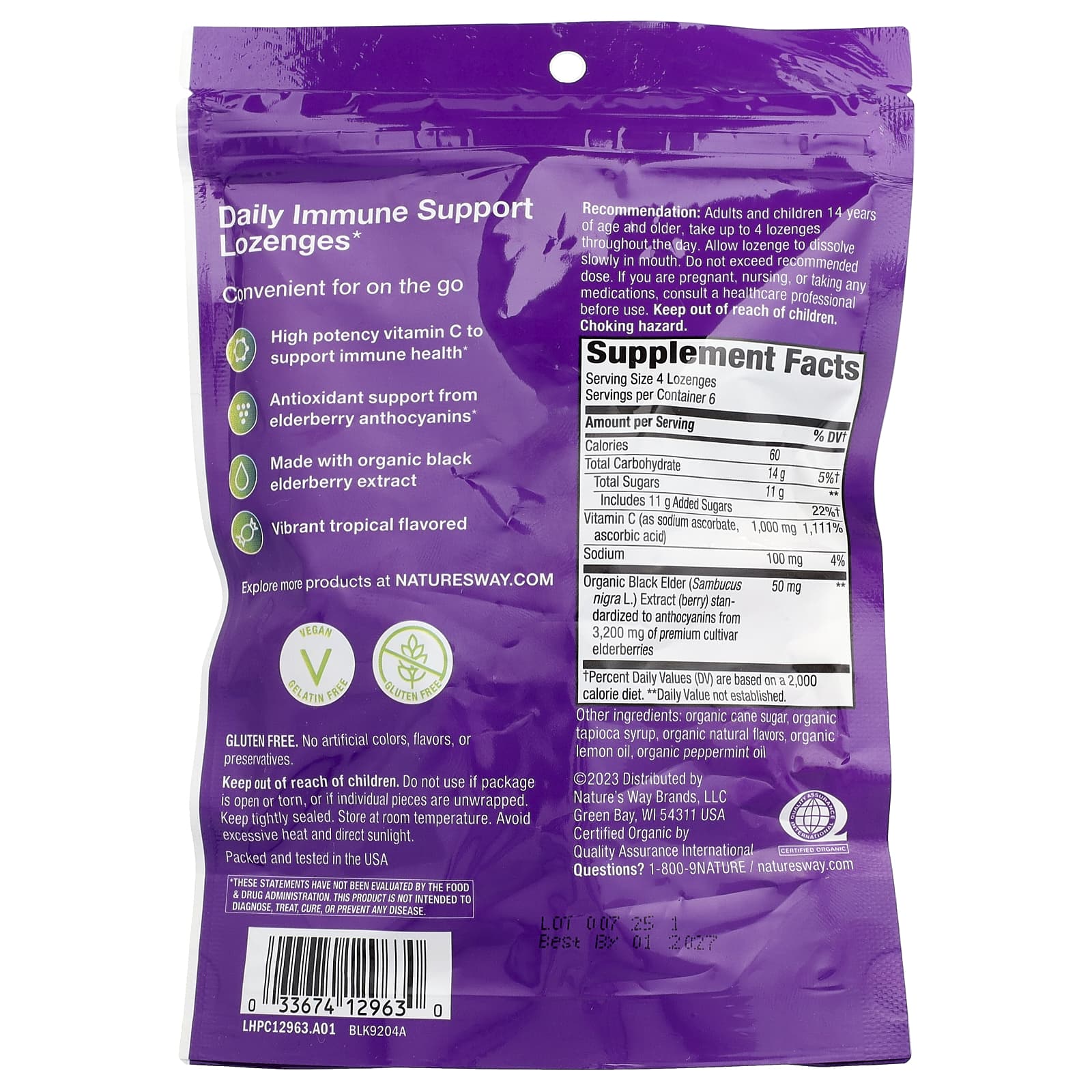 Nature's Way, Sambucus® Immune Lozenges, Tropical, 24 Lozenges - Image 2