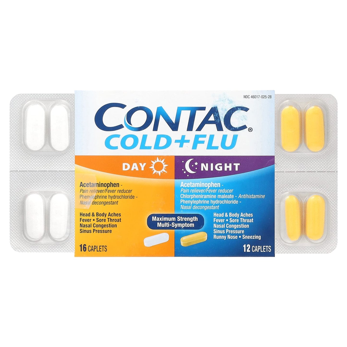 Contac Cold & Flu Relief 28 Caplets | Fast Symptom Relief - Image 1