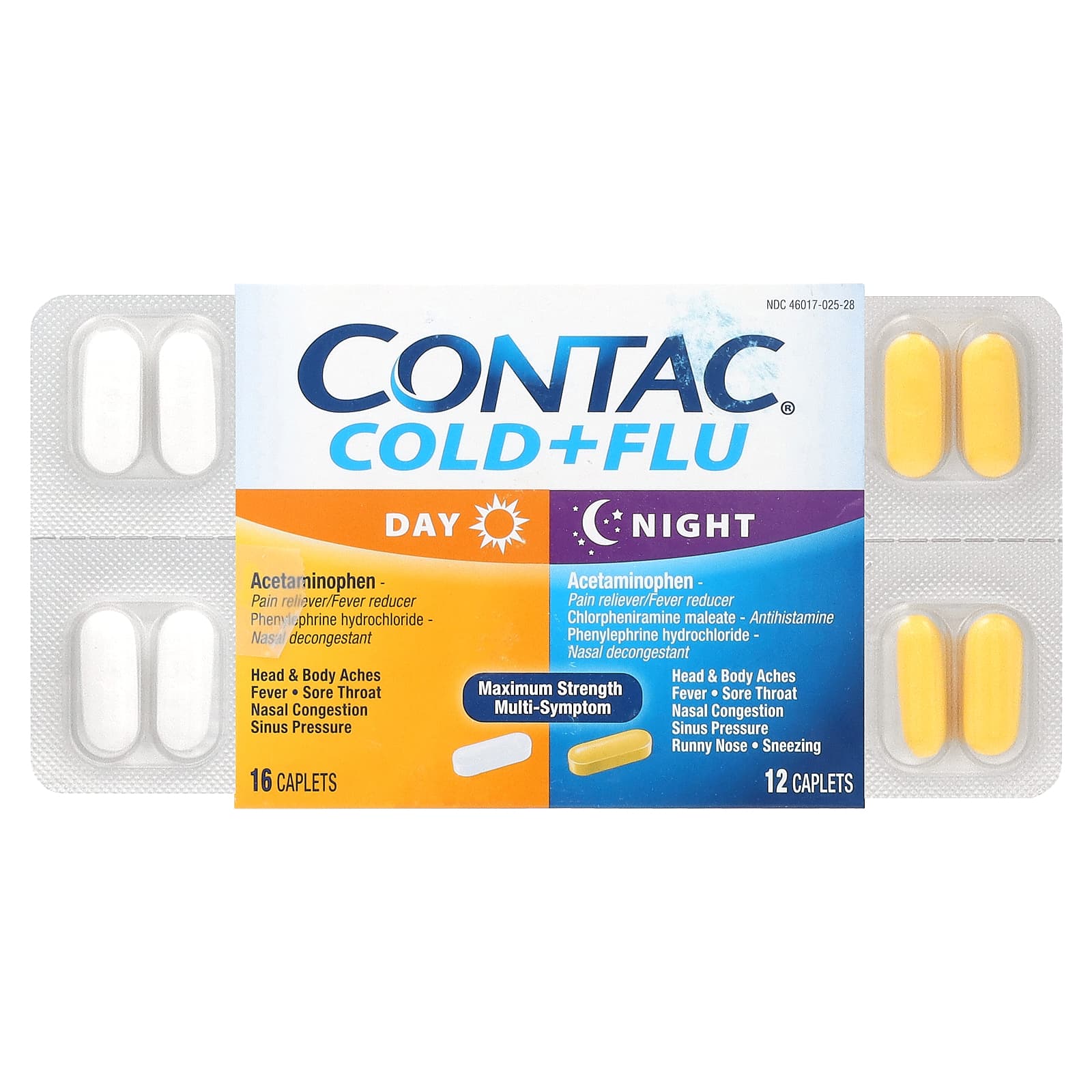 Contac Cold & Flu Relief 28 Caplets | Fast Symptom Relief - Image 1
