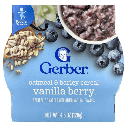 Gerber Oatmeal & Barley Cereal for 12+ Months, 4.5 Oz (128g) - Image 1