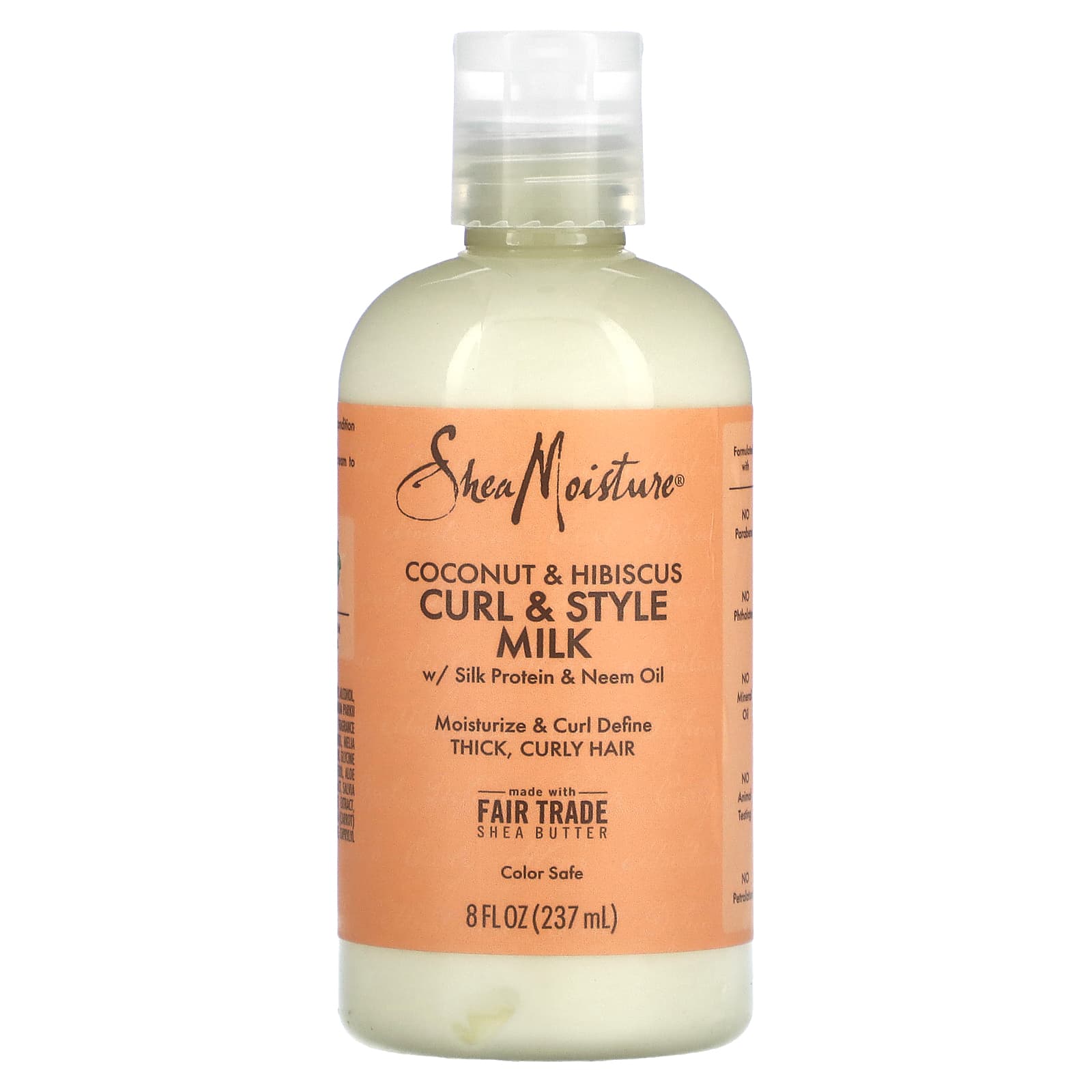 SheaMoisture, Curl & Style Milk, Coconut & Hibiscus,  8 fl oz (237 ml) - Image 1