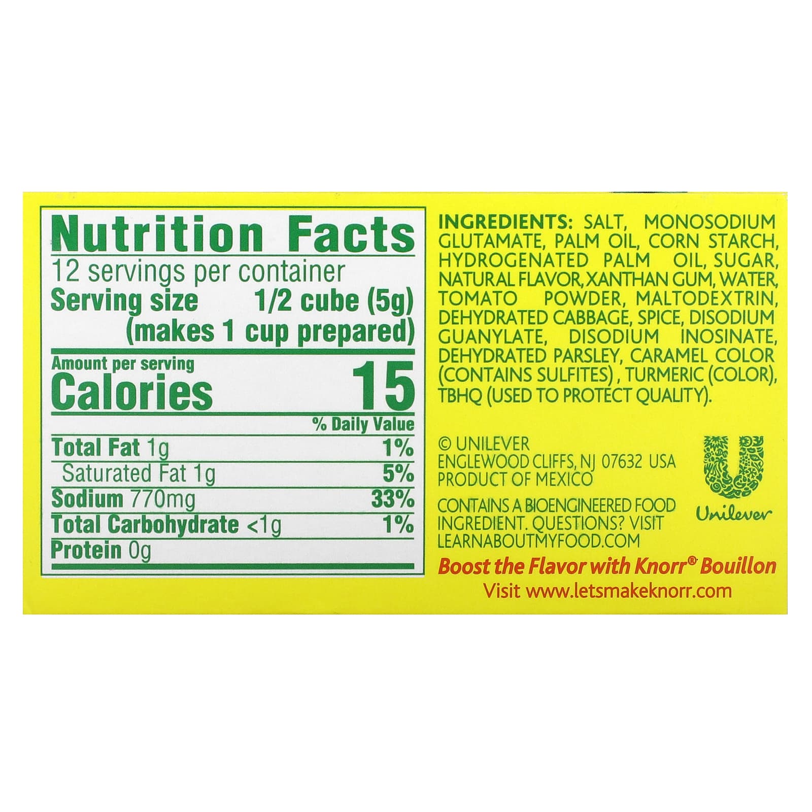Knorr, Vegetarian Vegetable Bouillon, 6 Extra Large Cubes, 2.1 oz (60 g) - Image 2