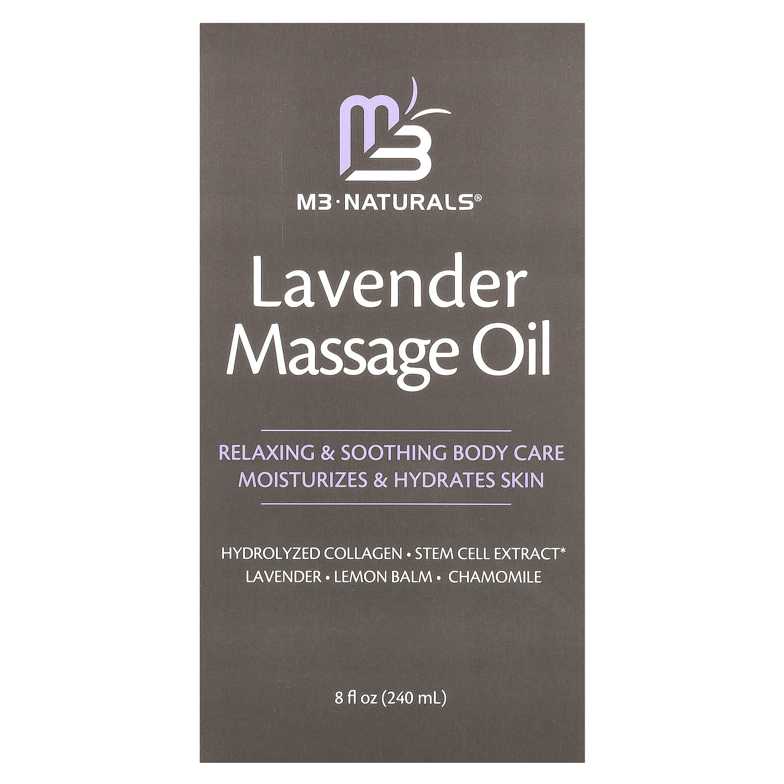 M3 Naturals, Lavender Massage Oil, 8 fl oz (240 ml) - Image 2