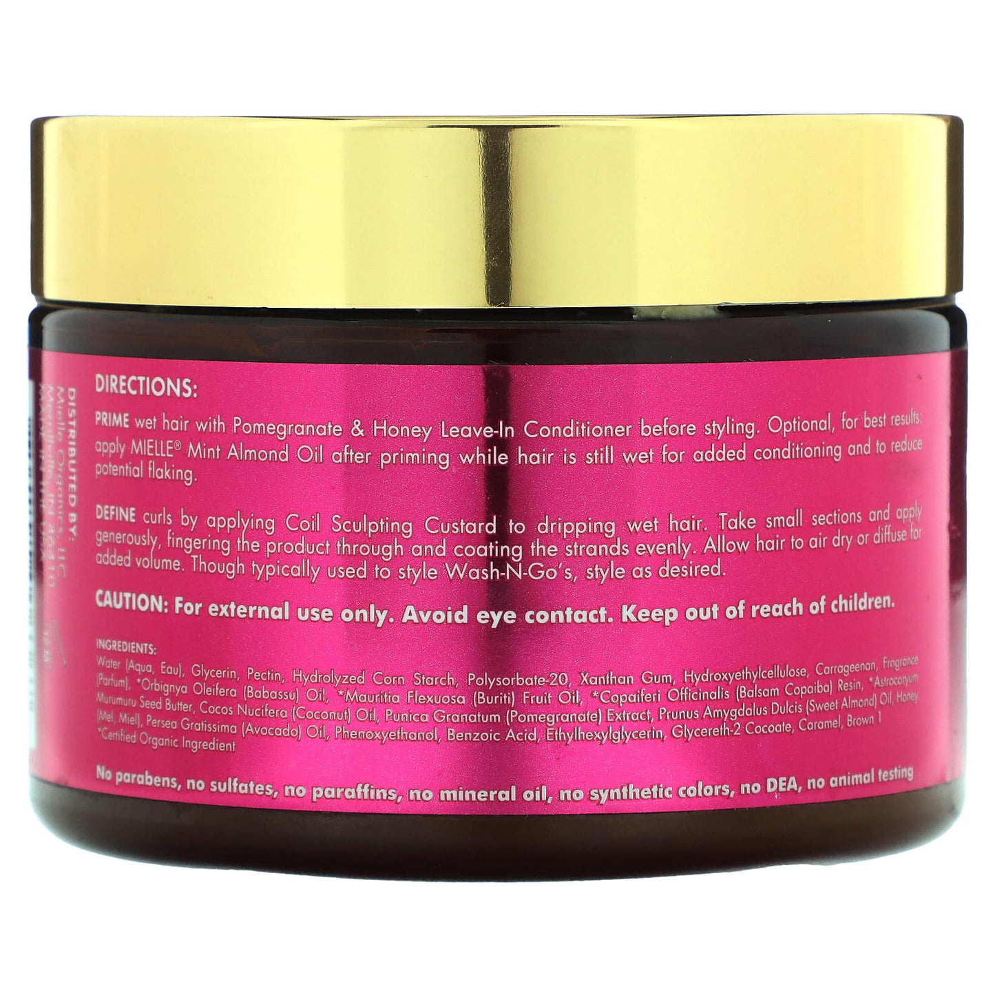Mielle, Coil Sculpting Custard, Pomegranate & Honey, 12 oz (340 g) - Image 2