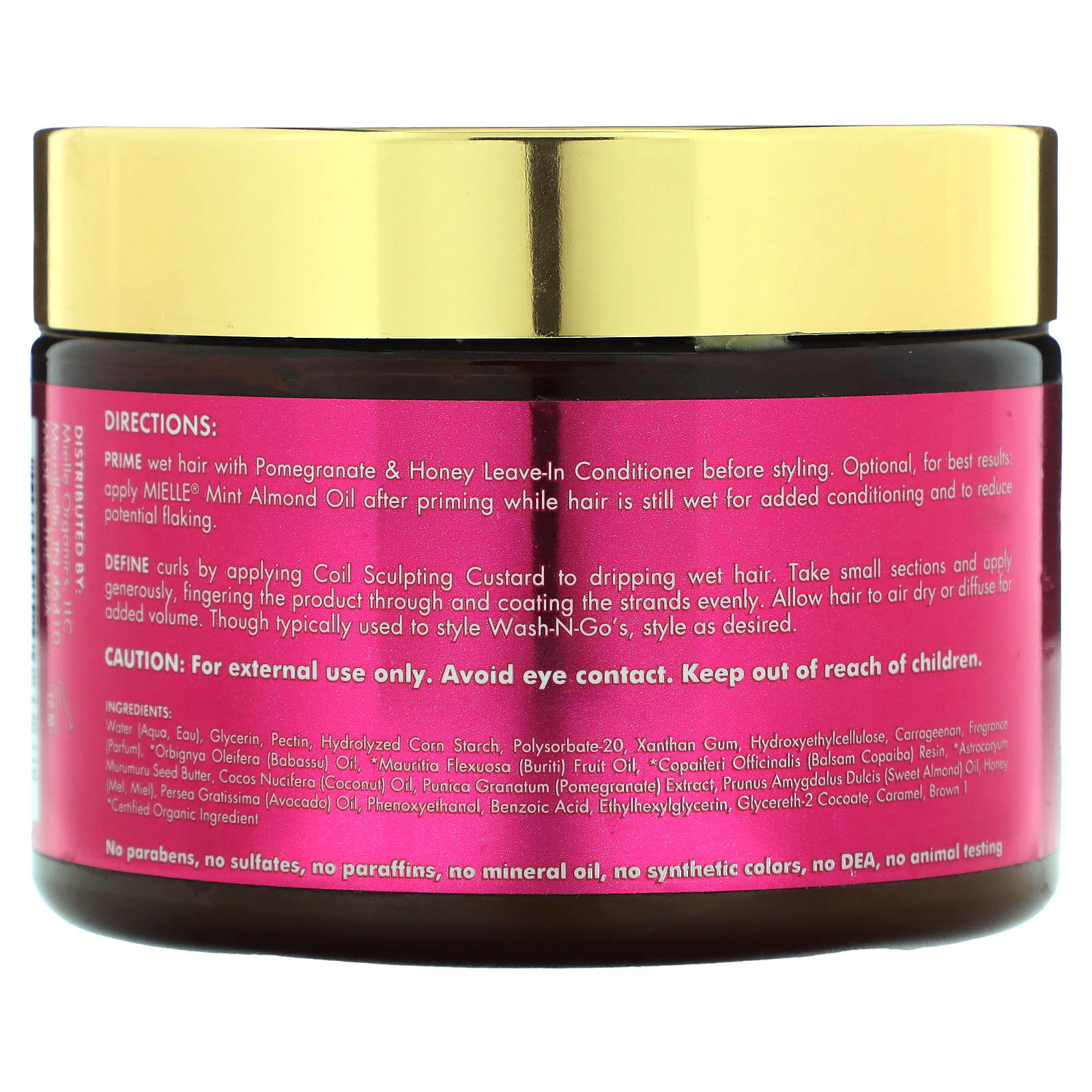 Mielle, Coil Sculpting Custard, Pomegranate & Honey, 12 oz (340 g) - Image 2
