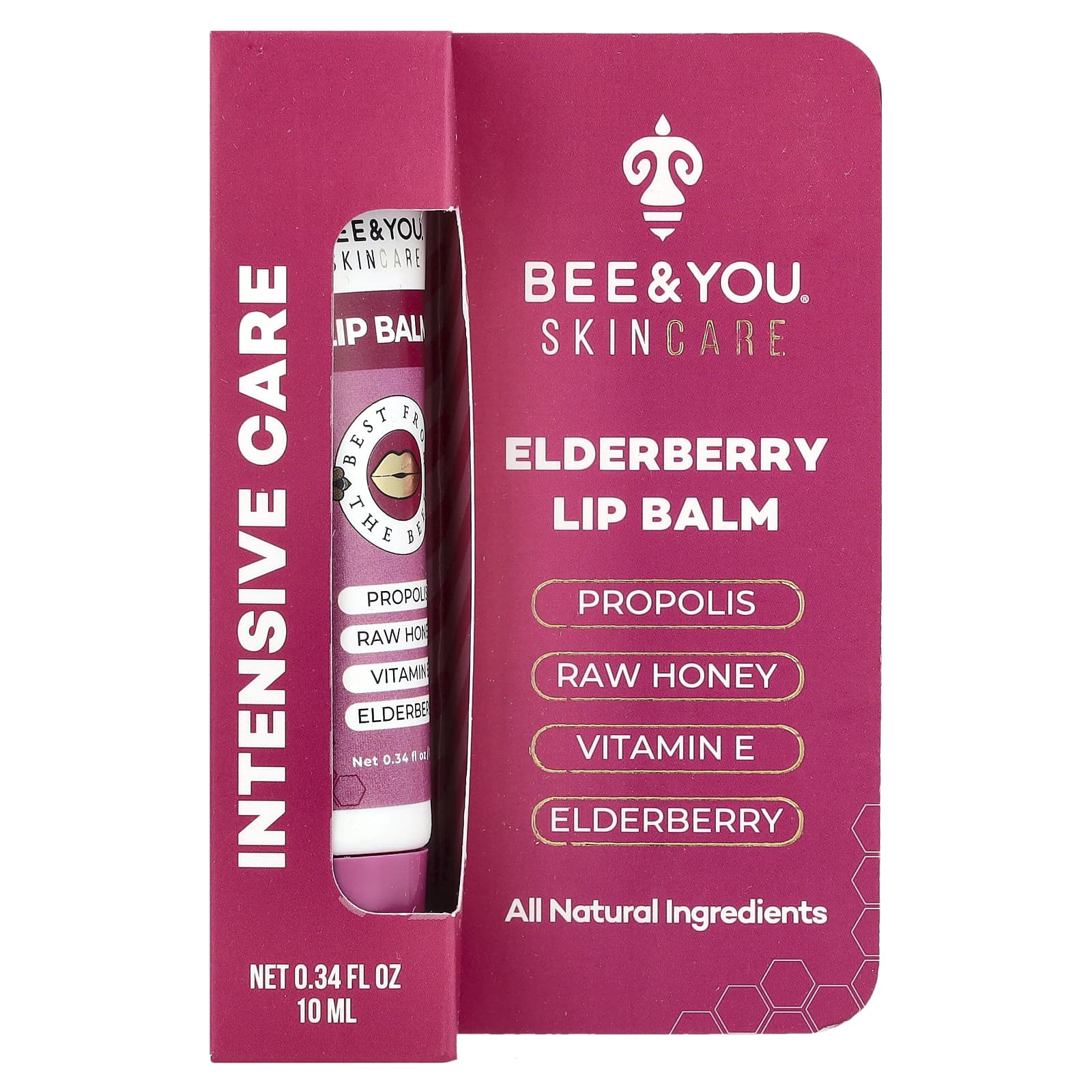 Elderberry Lip Balm with Propolis, Natural Moisturizer by Bee & You - Image 2