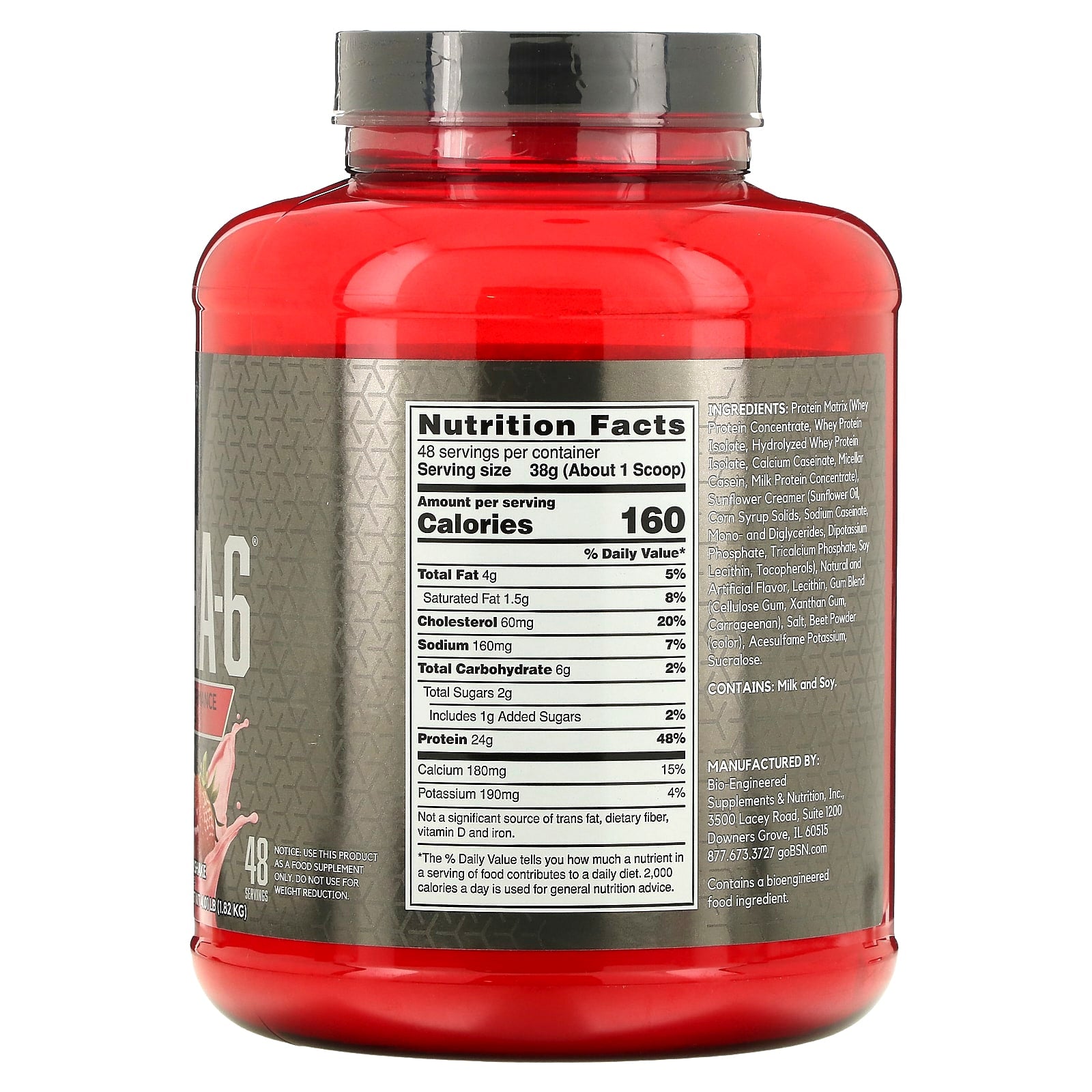BSN Syntha-6 Edge Protein Powder - Strawberry Milkshake, 24g Protein - Image 2