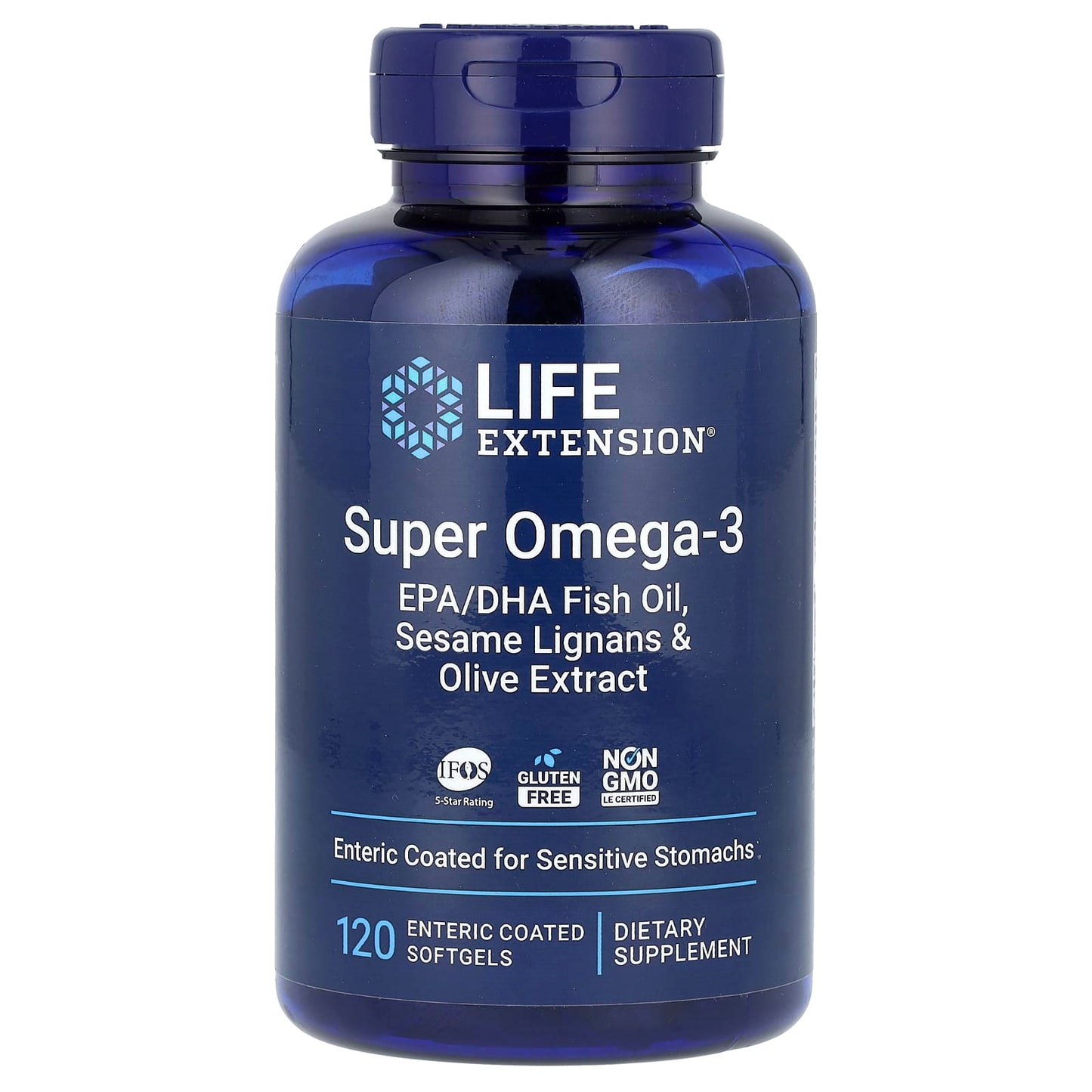 Life Extension, Super Omega-3, EPA/DHA Fish Oil, 120 Enteric Coated Softgels - Image 1