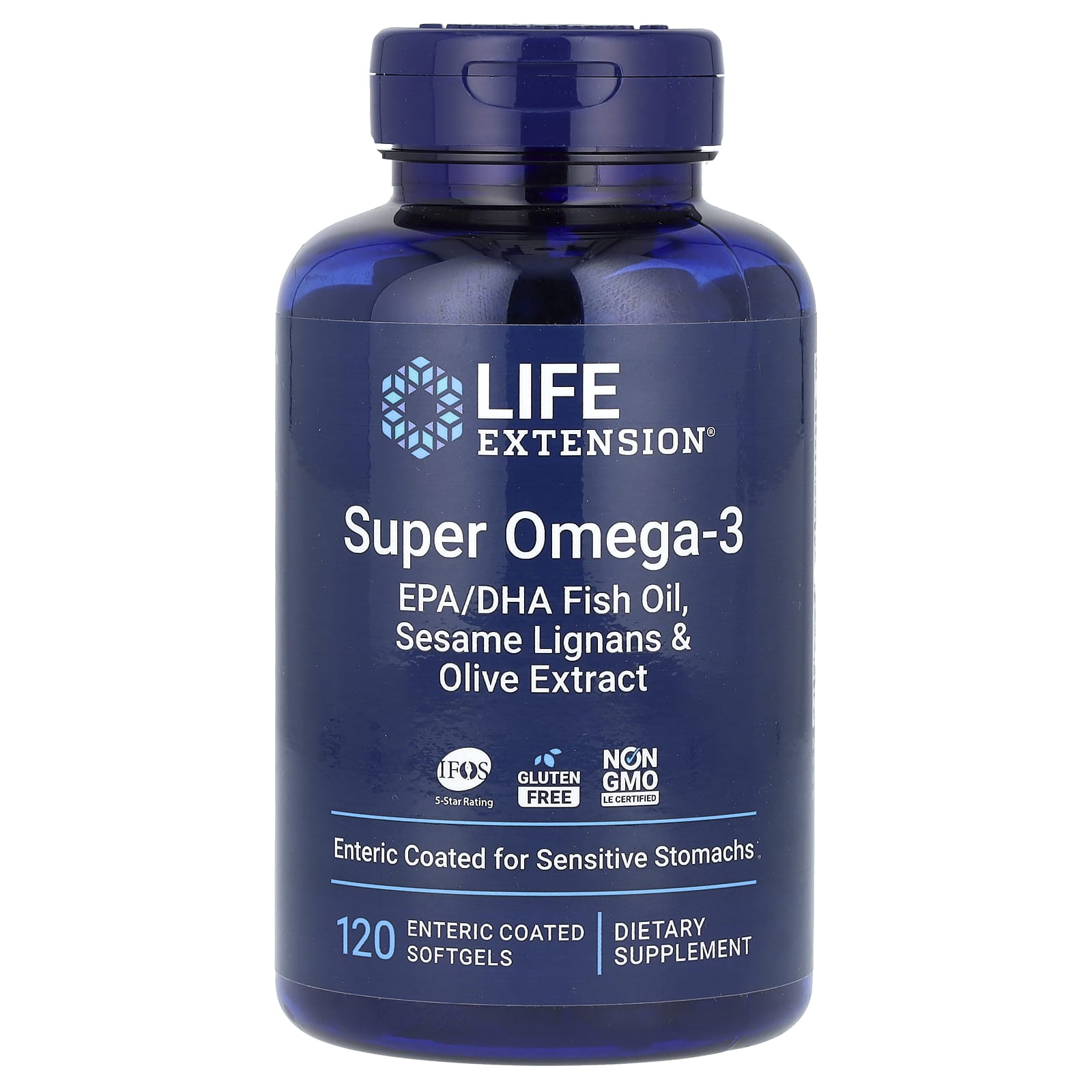 Life Extension, Super Omega-3, EPA/DHA Fish Oil, 120 Enteric Coated Softgels - Image 1