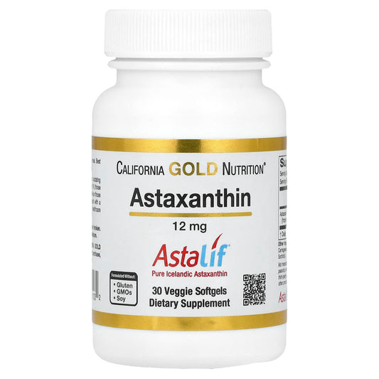 California Gold Nutrition Astaxanthin 12mg, 30 Softgels, Icelandic Astalif - Image 1