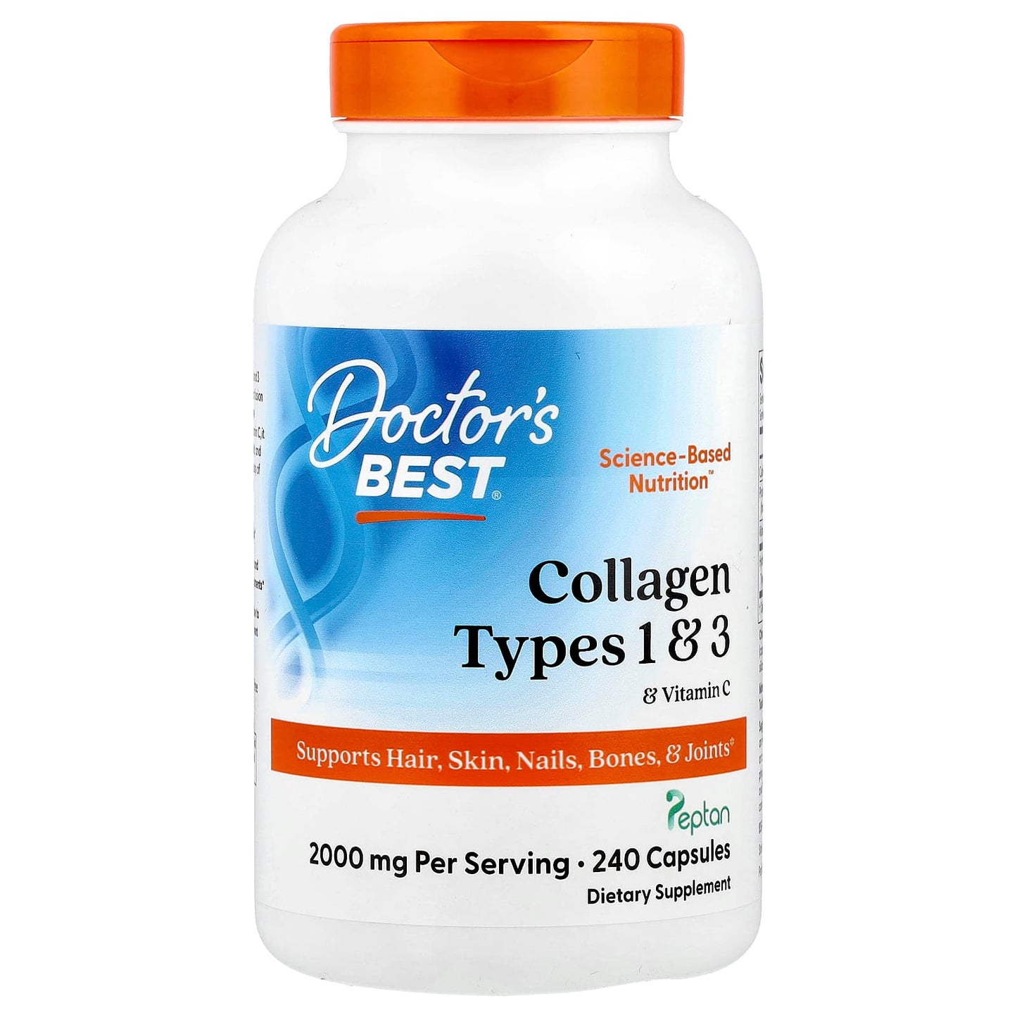 Doctor's Best Collagen Types 1 & 3 with Vitamin C - 240 Capsules - Image 1