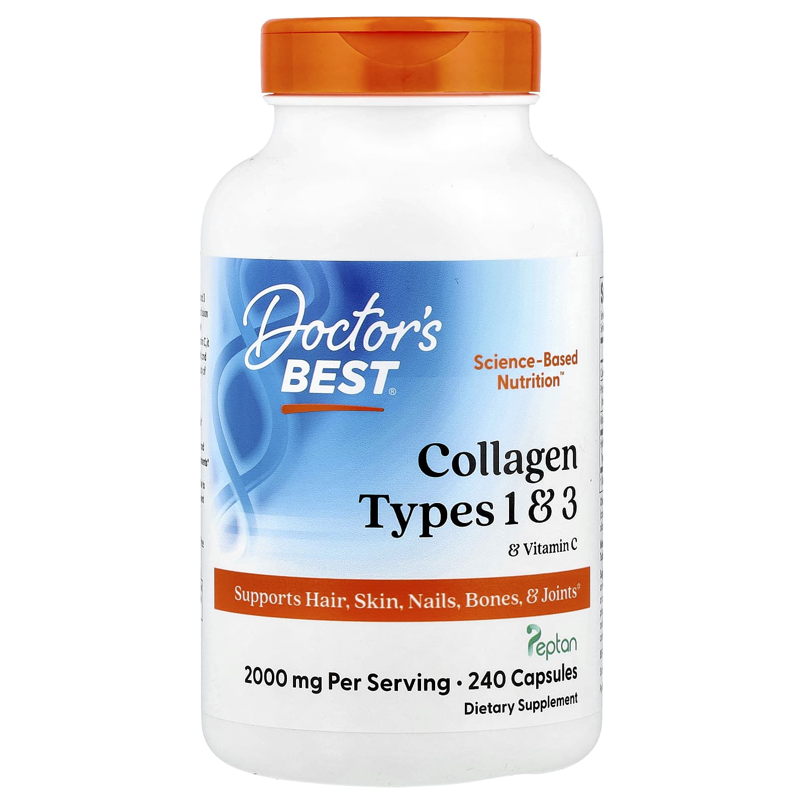 Doctor's Best Collagen Types 1 & 3 with Vitamin C - 240 Capsules - Image 1