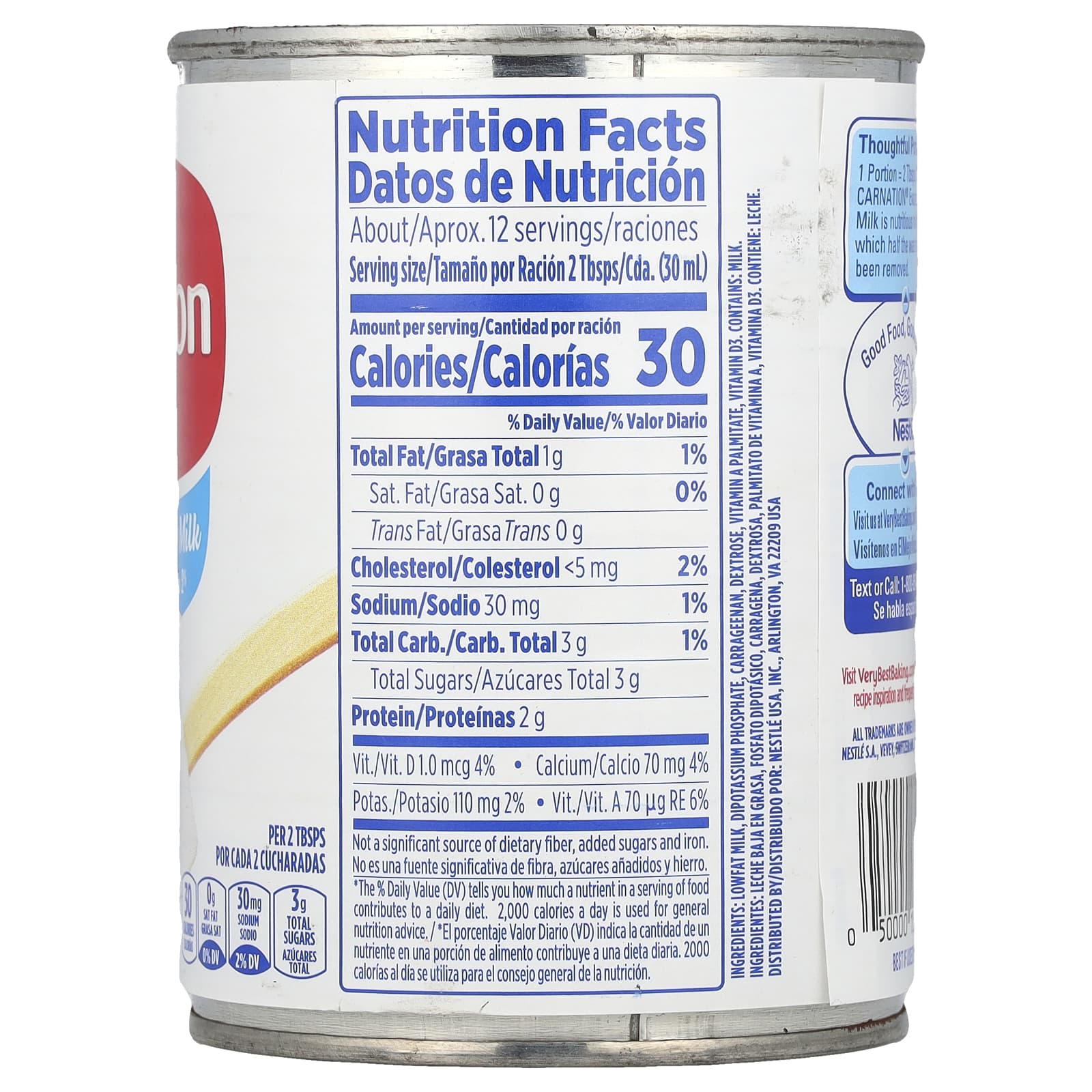 Carnation Evaporated Lowfat 2% Milk, 12 fl oz (354 ml) for Rich Recipes - Image 2