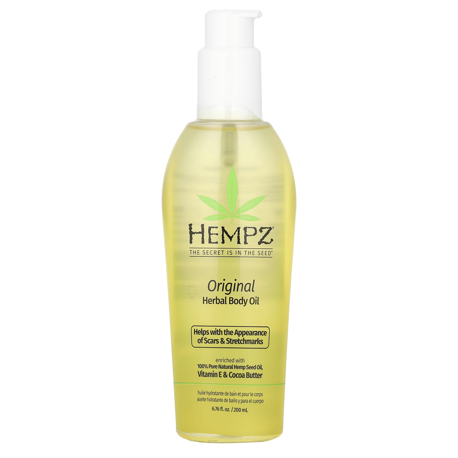 &quot;Hempz Herbal Body Oil for Scar and Stretch Mark Removal, 6.76 fl oz&quot; - Image 1