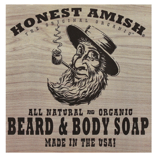 Honest Amish Organic Beard & Body Bar Soap - Natural, Handmade, 1 Bar - Image 1