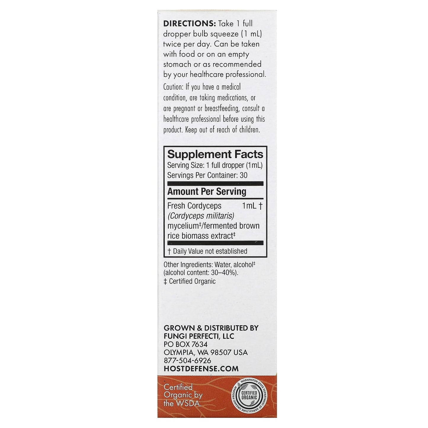 Host Defense Cordyceps Mushroom Extract for Energy Support, 1 fl oz (30ml) - Image 2