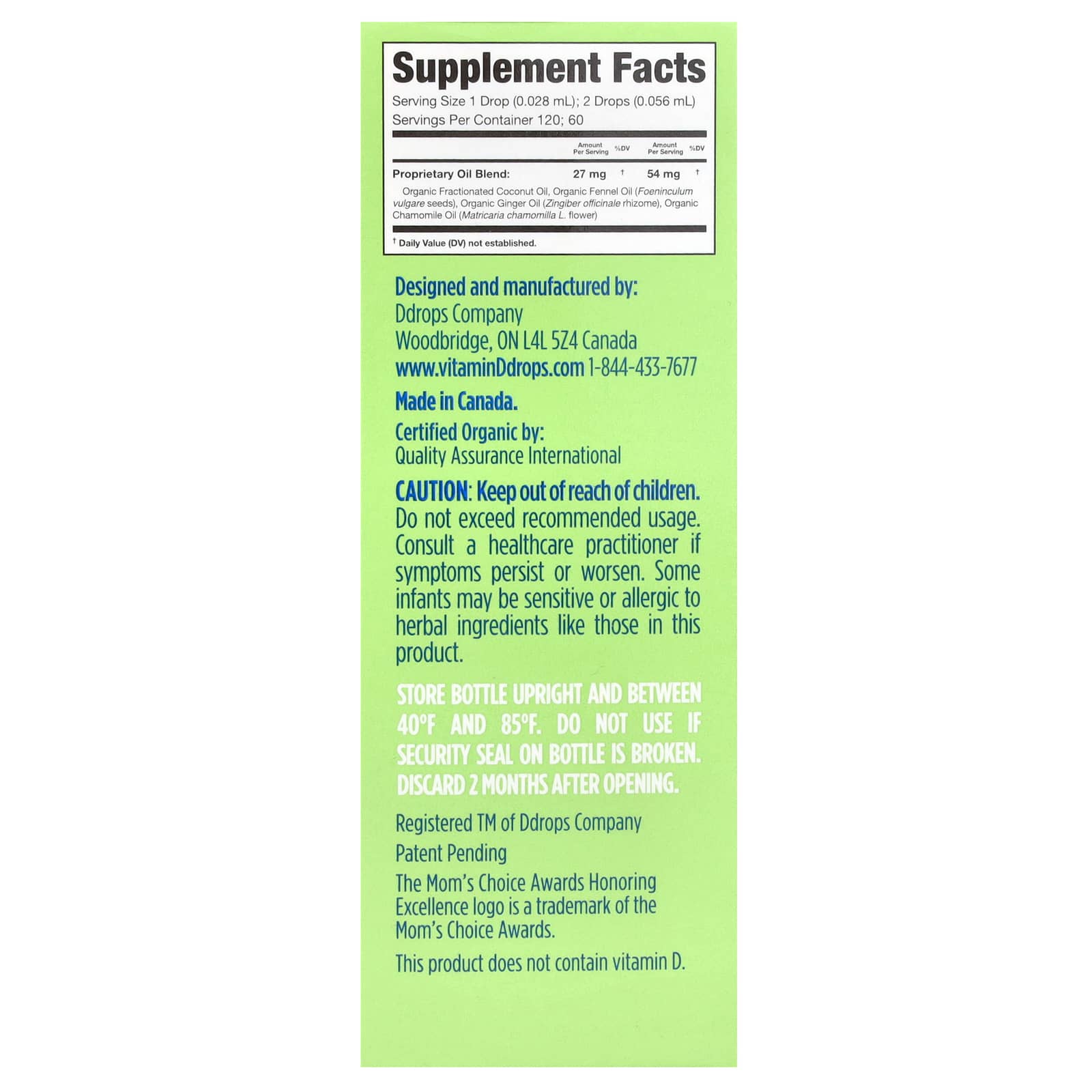Ddrops Baby Tummy Relief Drops - Organic, Non-GMO, and Gentle - Image 2