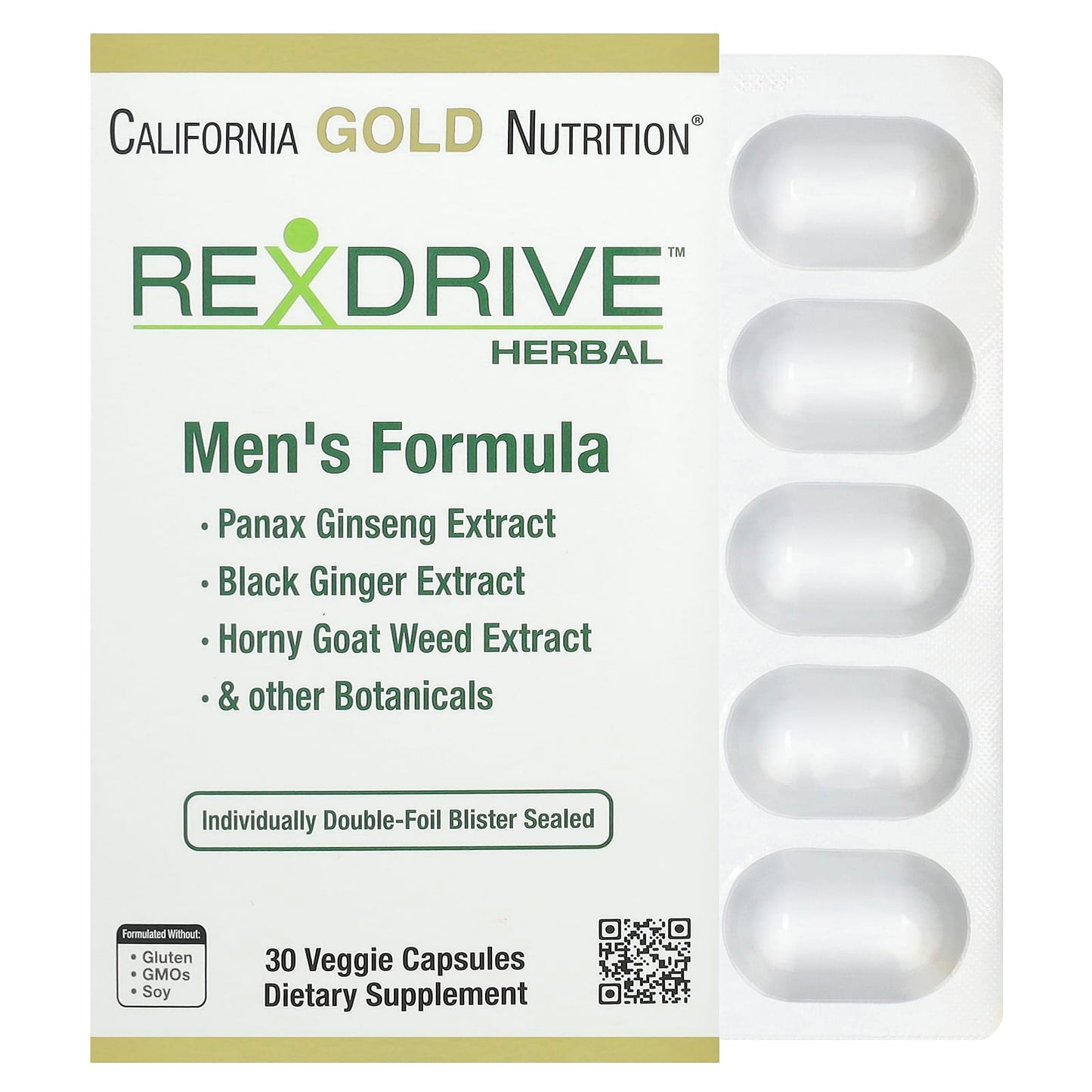 California Gold Nutrition Rexdrive Men's Performance Formula - Image 1
