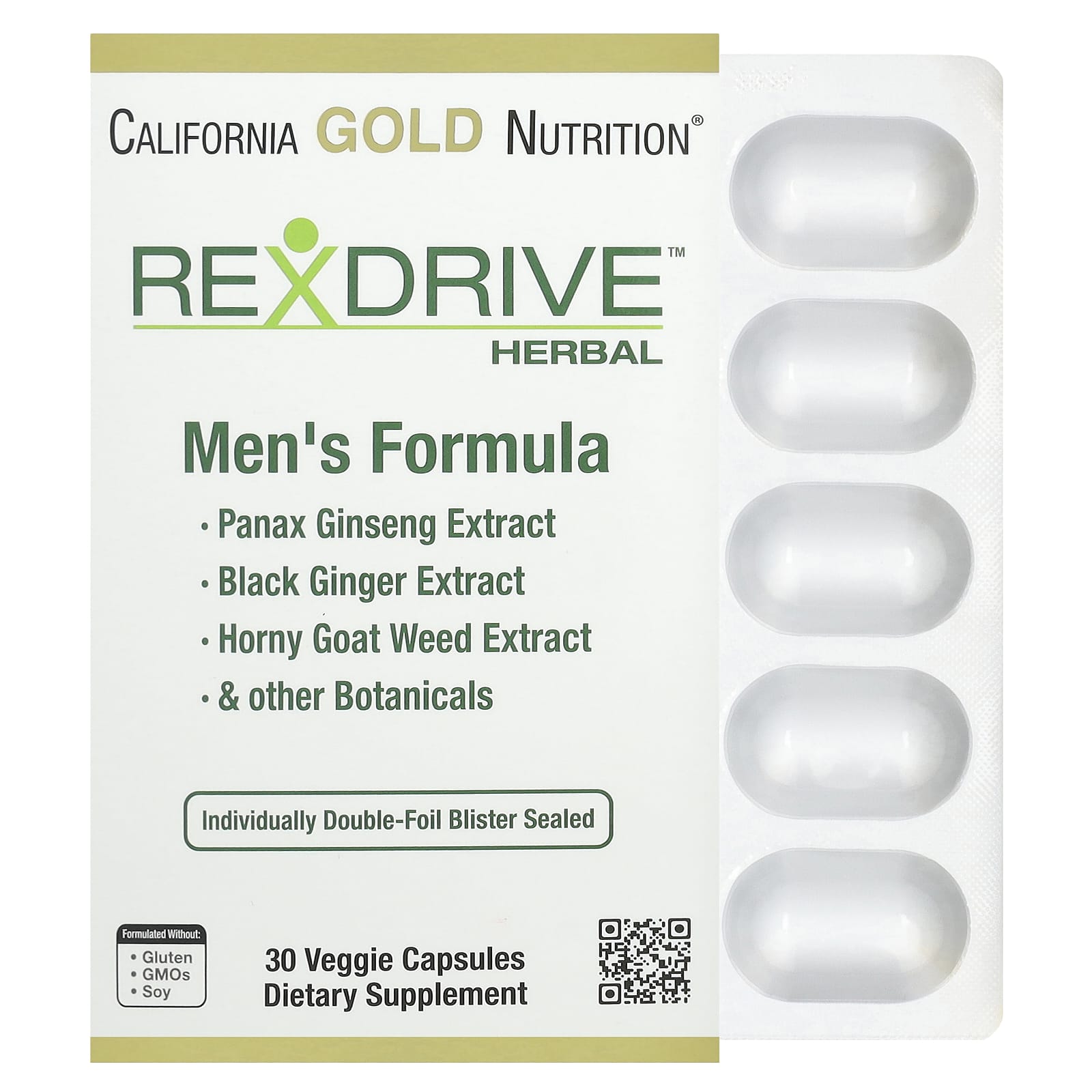 California Gold Nutrition Rexdrive Men's Performance Formula - Image 1