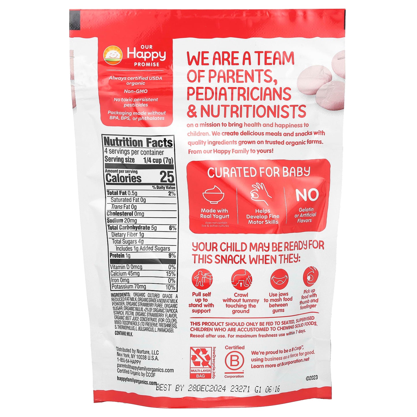 Happy Family Organics Freeze Dried Yogurt & Fruit Snacks - Image 2