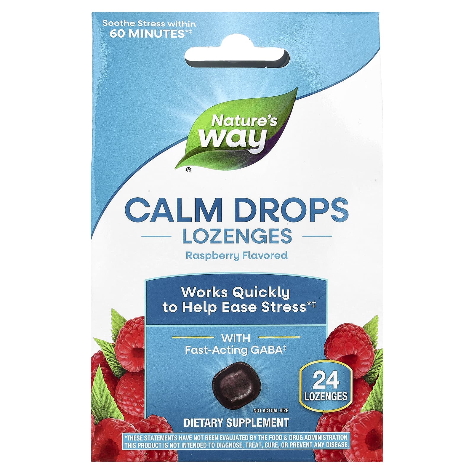 Nature's Way, Calm Drops Lozenges, Raspberry, 24 Lozenges - Image 1