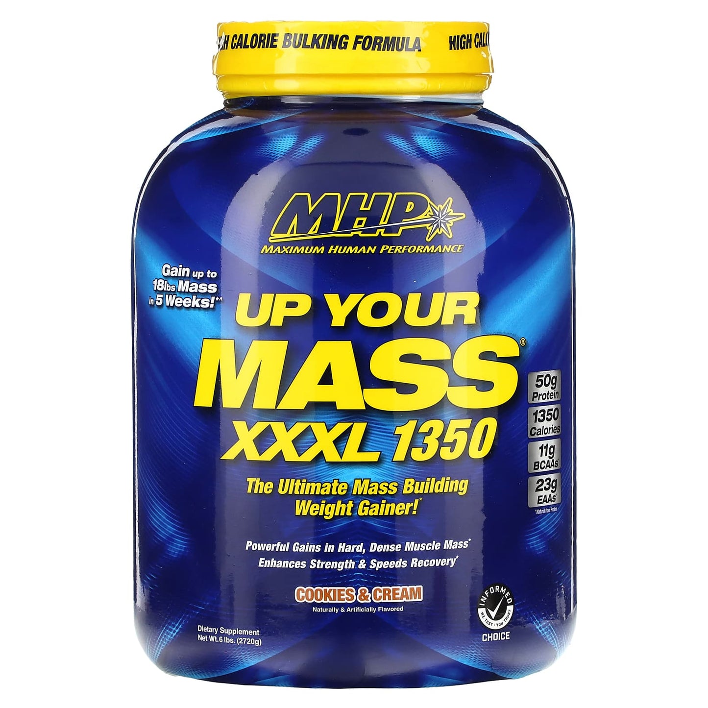MHP, Up Your Mass XXXL 1350, Cookies & Cream, 6 lbs (2,720 g) - Image 1