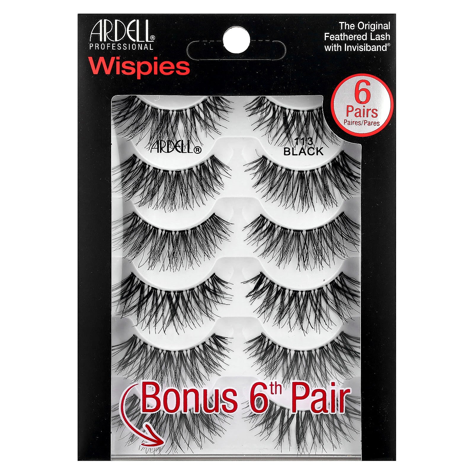 Ardell Wispies Eyelashes 6 Pairs Black - Image 1