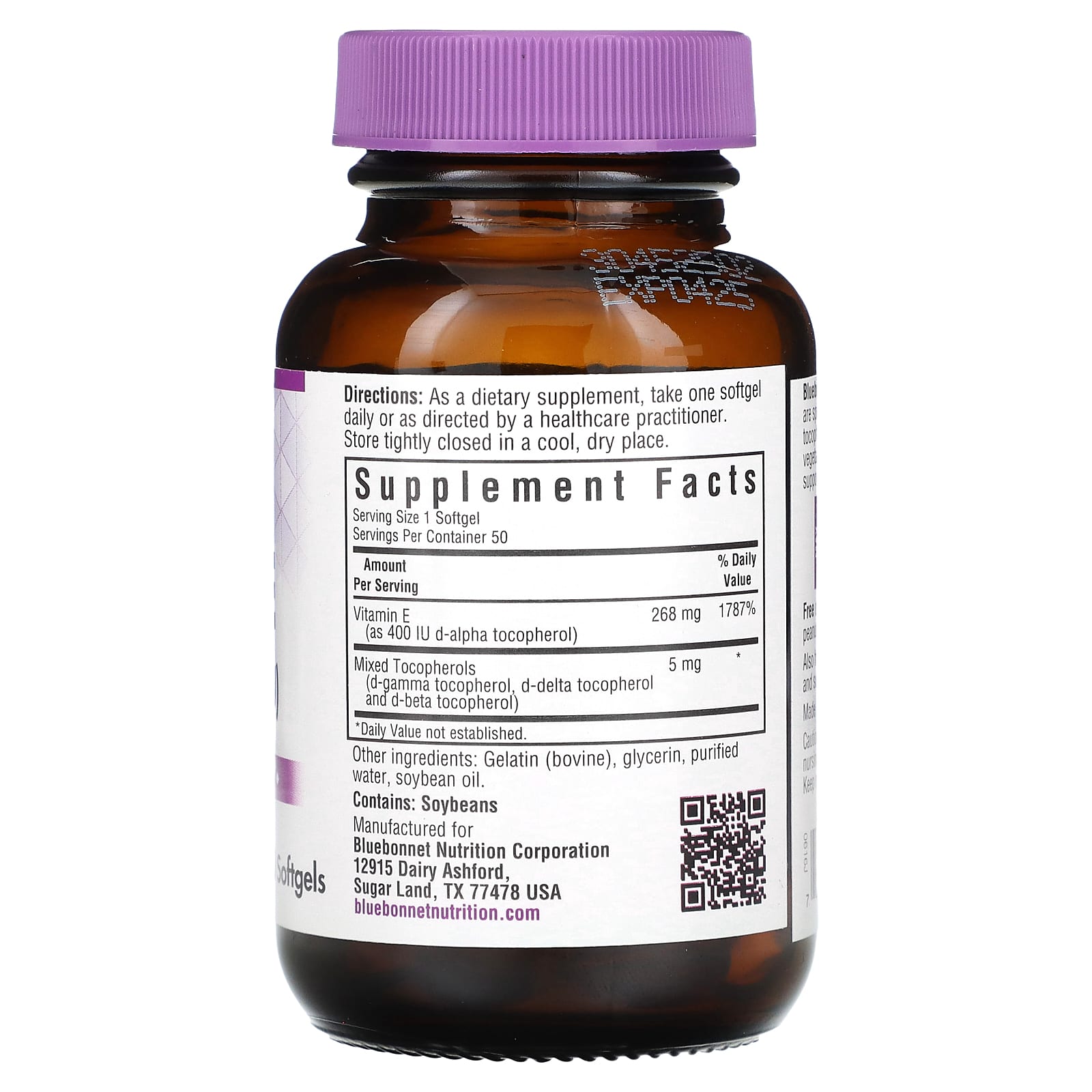 Bluebonnet Nutrition, Vitamin E, 50 Softgels