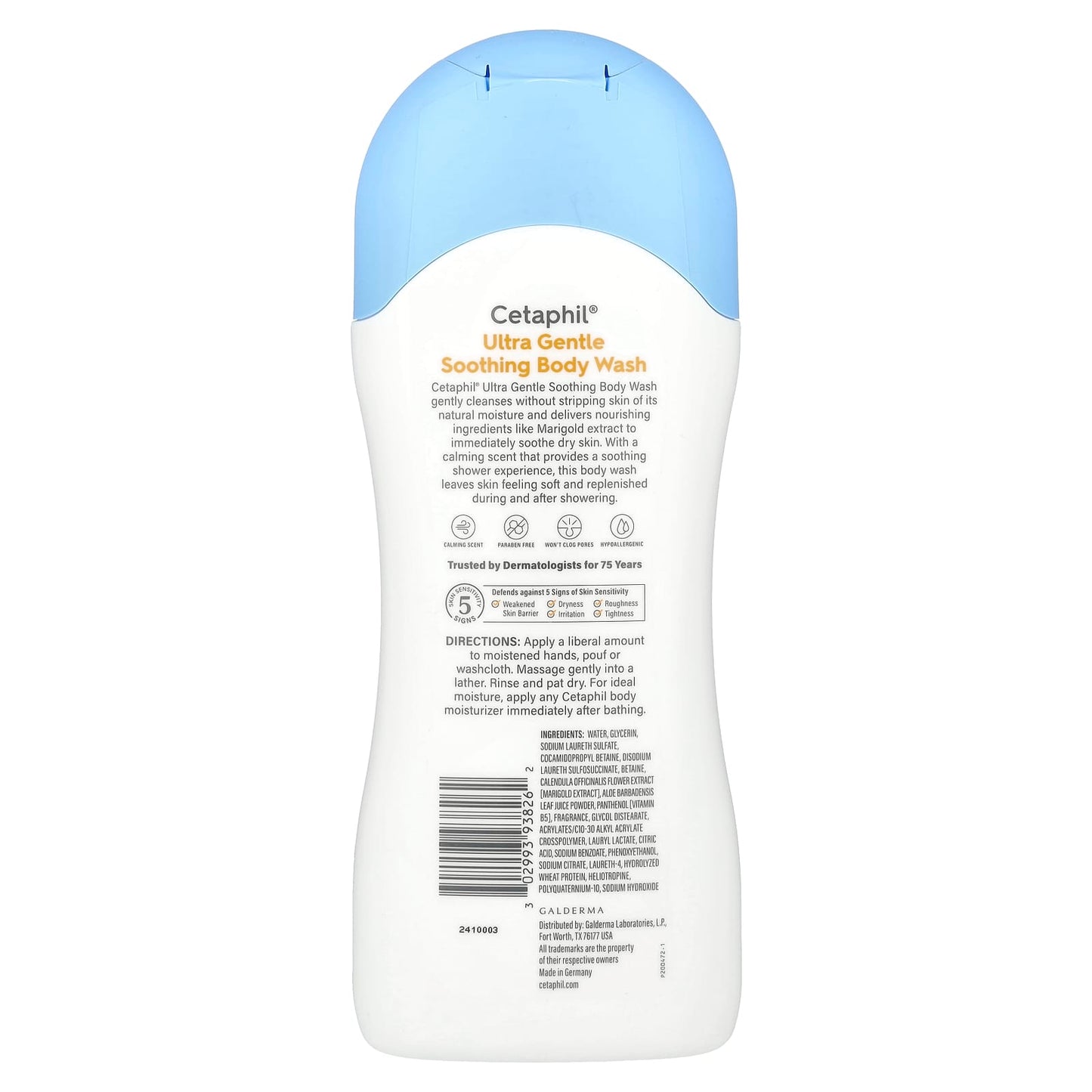 Cetaphil Ultra Gentle Body Wash for Sensitive Skin, 16.9 fl oz - Image 2