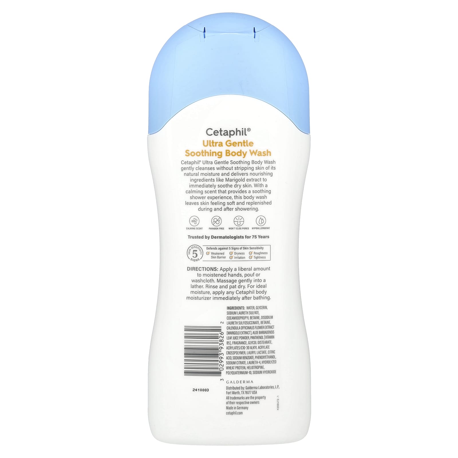 Cetaphil Ultra Gentle Body Wash for Sensitive Skin, 16.9 fl oz - Image 2