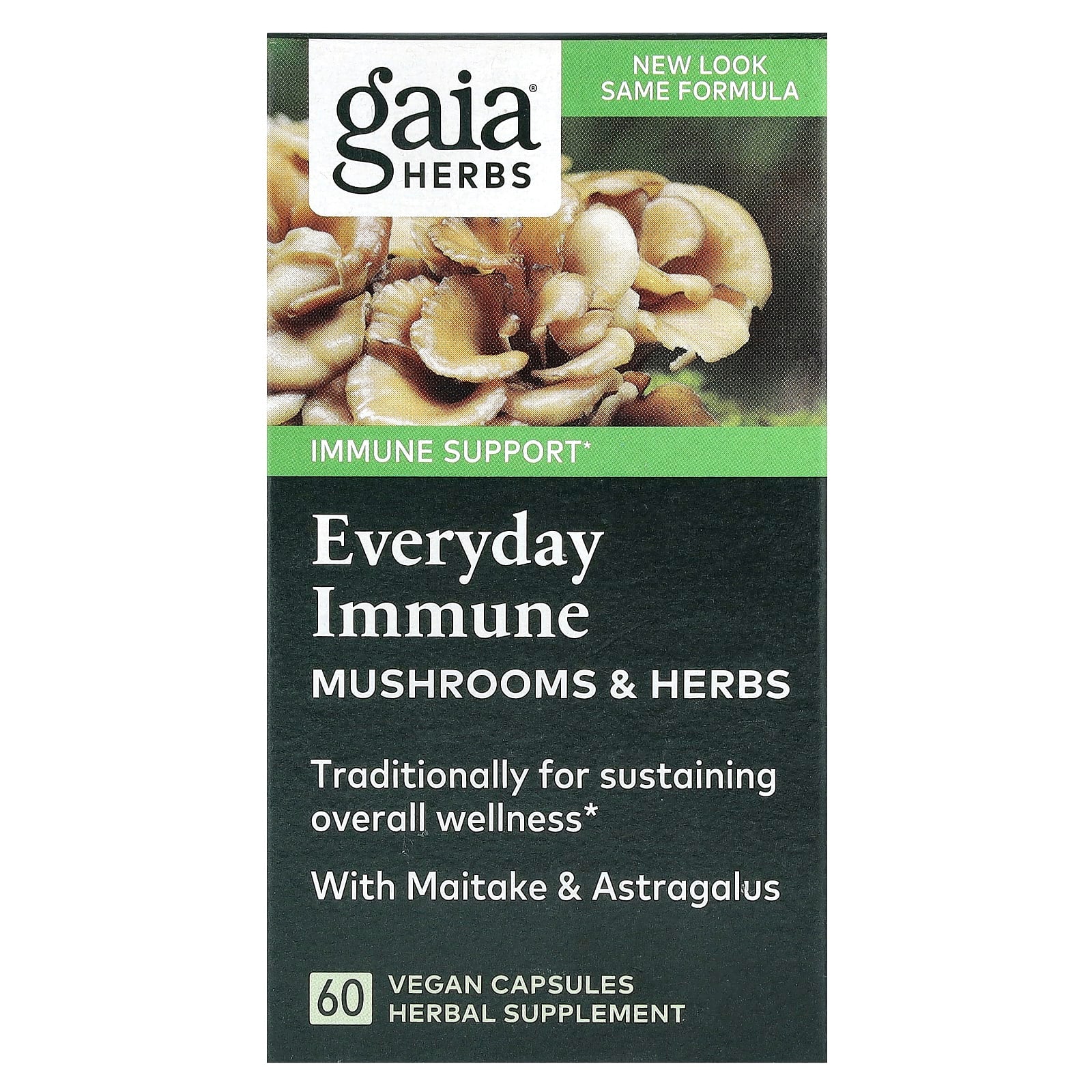 Gaia Herbs - Everyday Immune, Mushroom & Herb Supplement, 60 Capsules - Image 1
