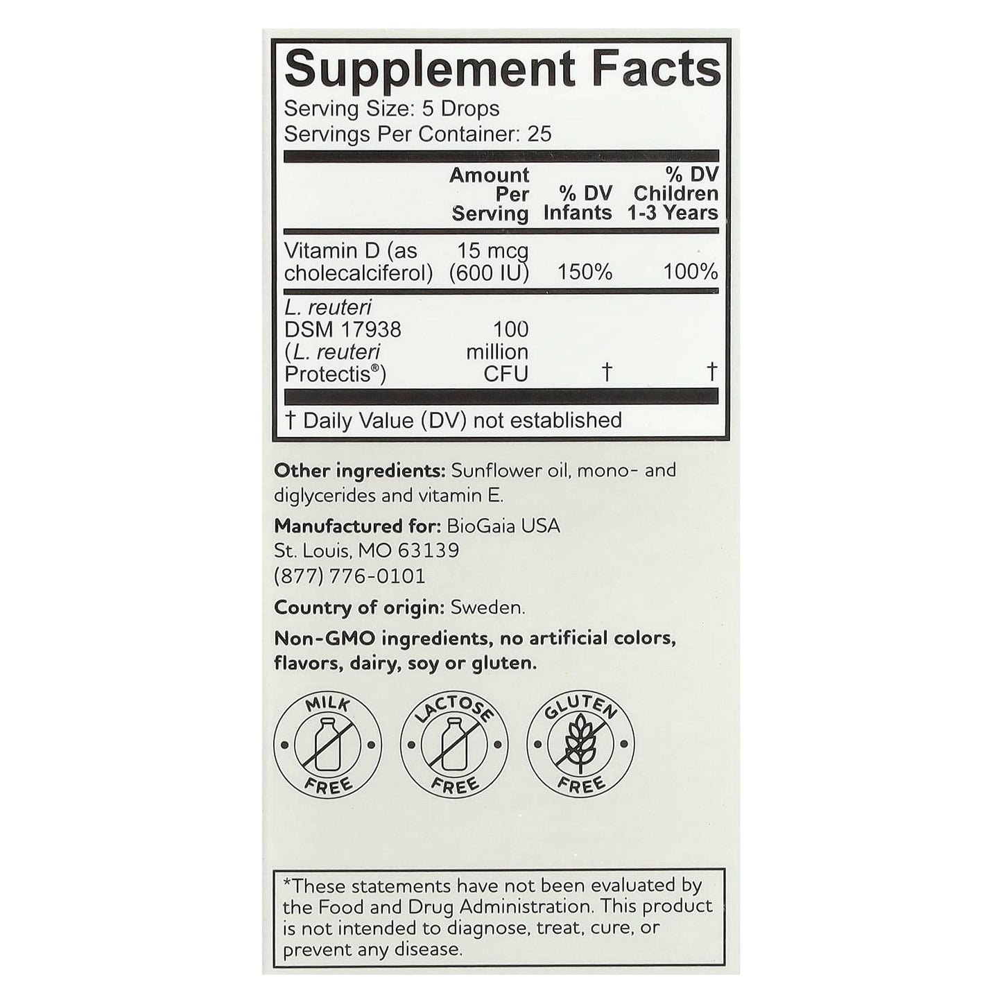 BioGaia, Protectis Baby, Immune Active Probiotic Drops, 0-36 Months, 0.17 fl oz (5 ml)