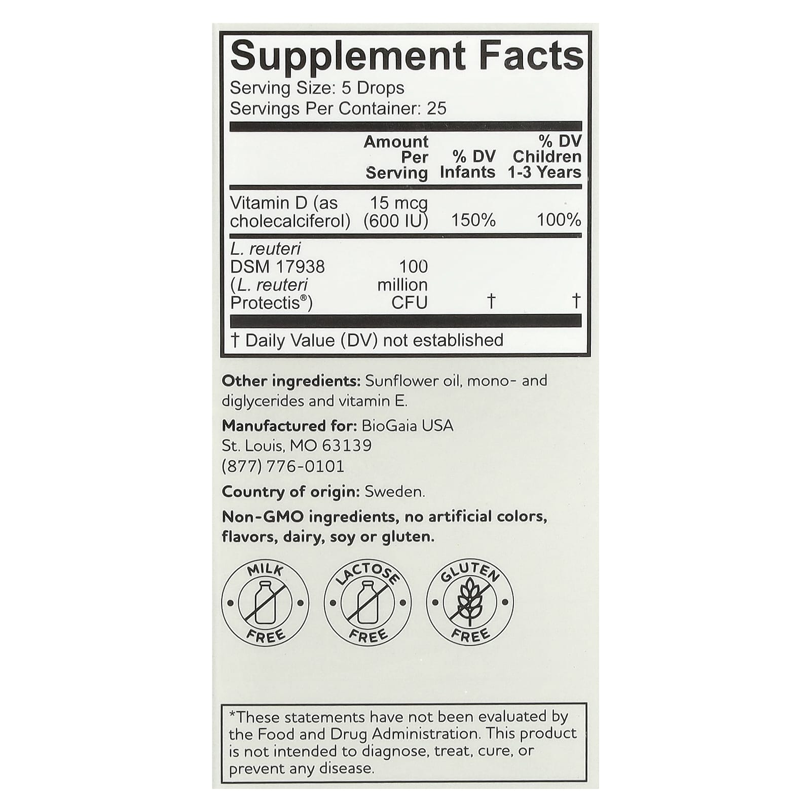 BioGaia, Protectis Baby, Immune Active Probiotic Drops, 0-36 Months, 0.17 fl oz (5 ml)
